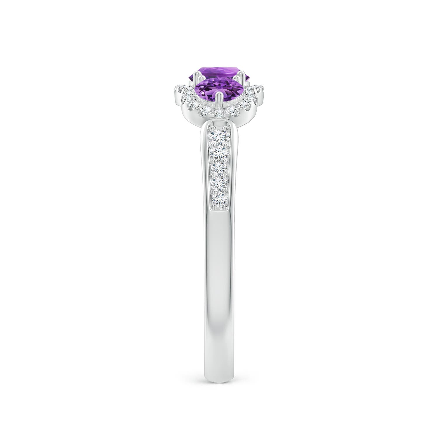 AA - Amethyst / 0.76 CT / 14 KT White Gold