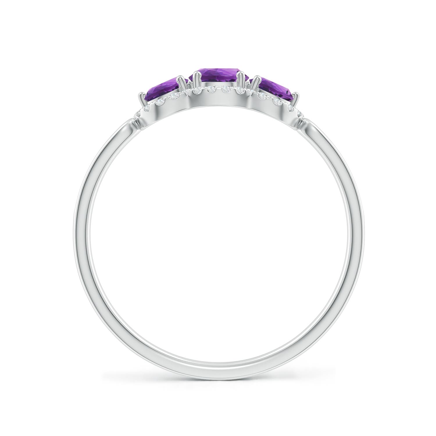 AAA - Amethyst / 0.76 CT / 14 KT White Gold