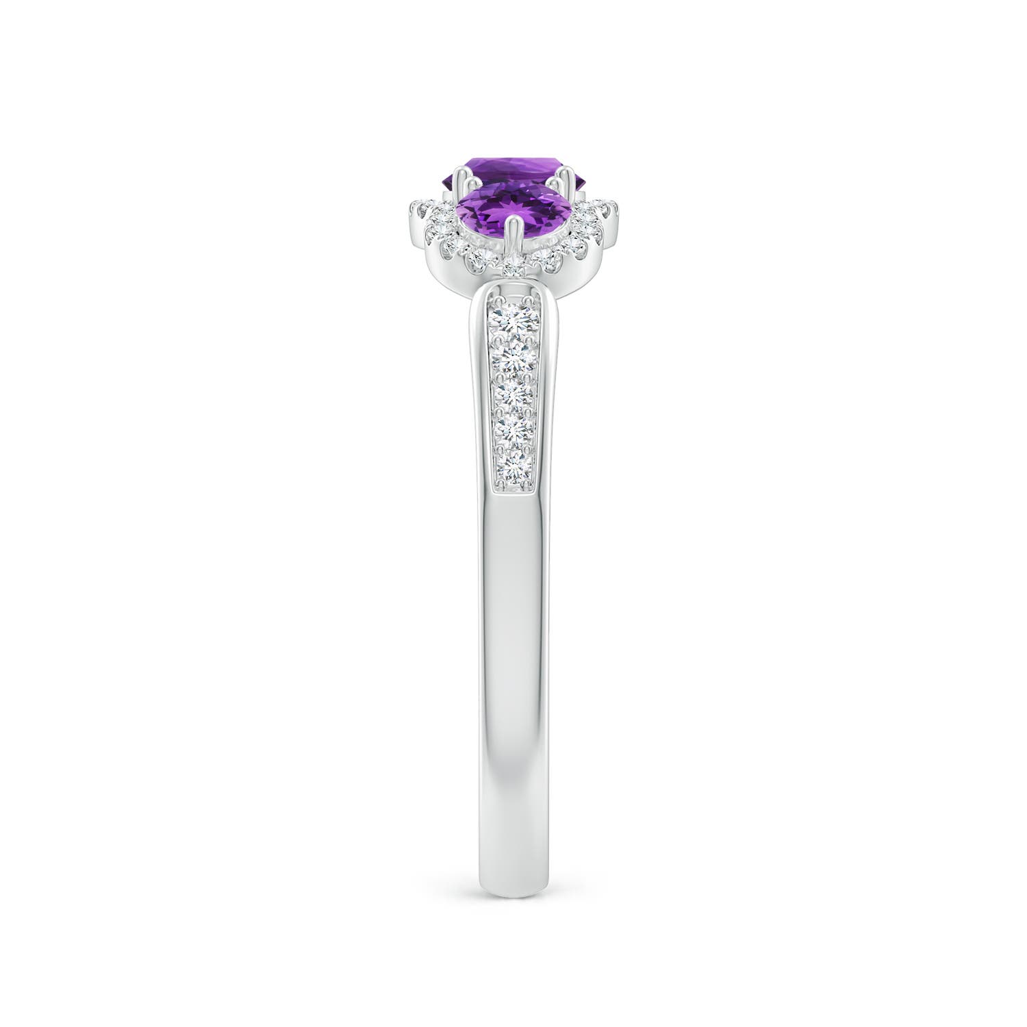 AAA - Amethyst / 0.76 CT / 14 KT White Gold