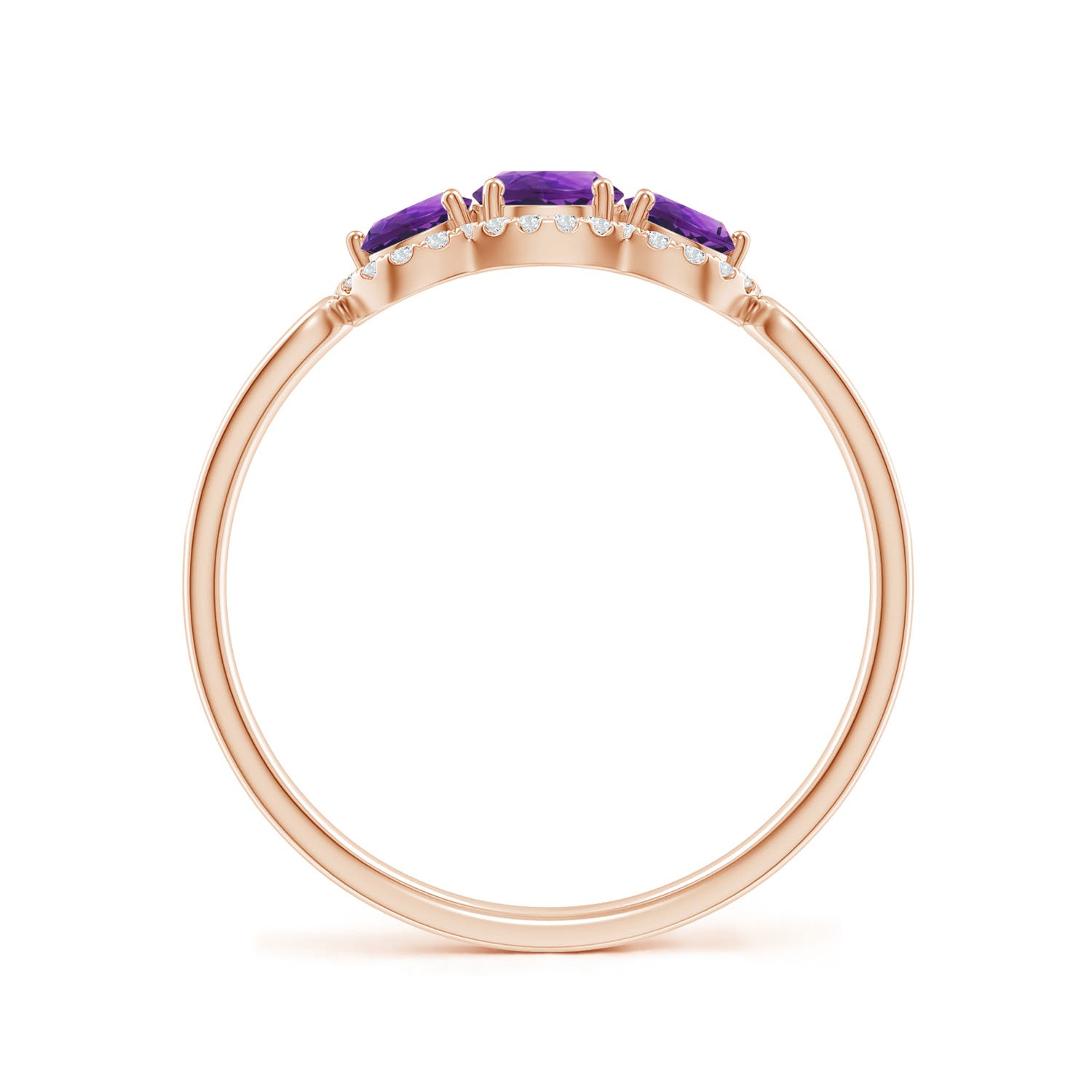 AAAA - Amethyst / 0.76 CT / 14 KT Rose Gold