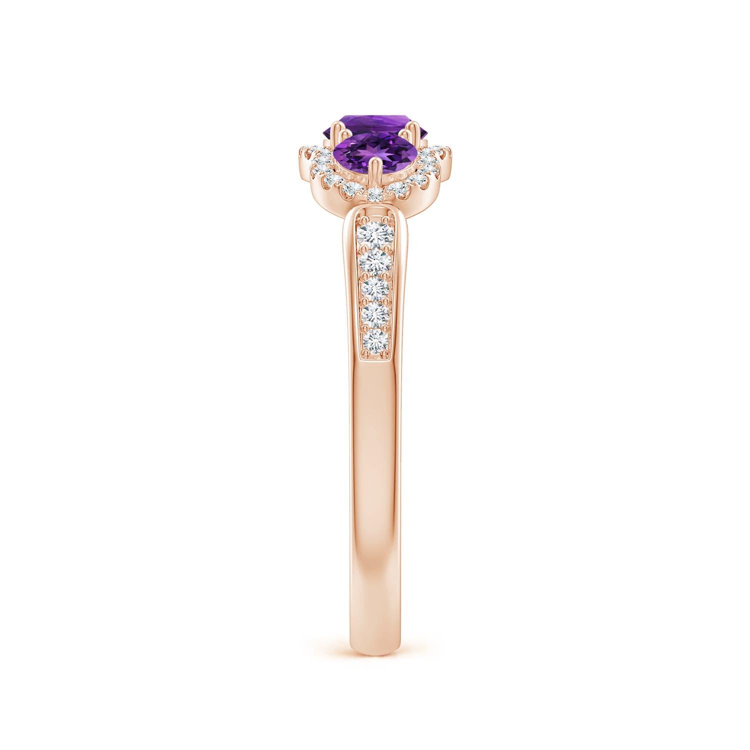 AAAA - Amethyst / 0.76 CT / 14 KT Rose Gold