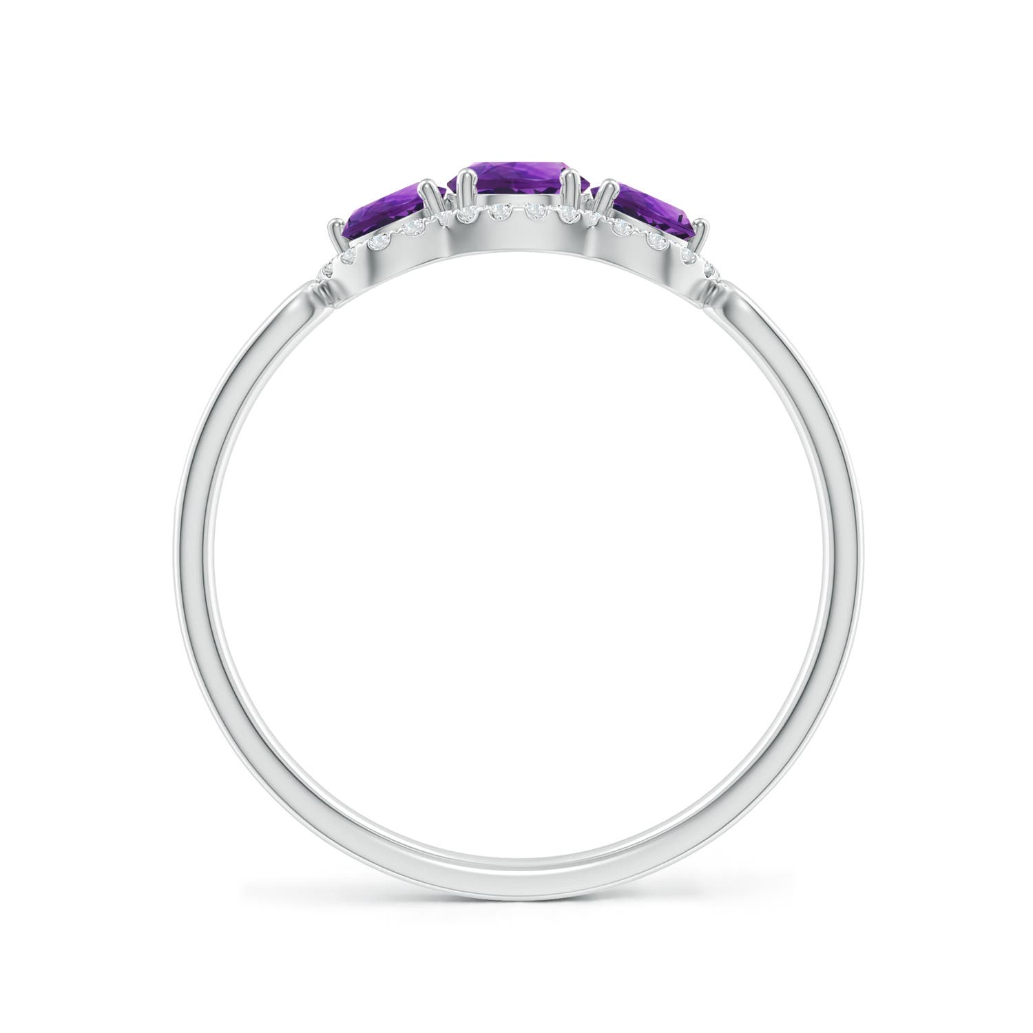 AAAA - Amethyst / 0.76 CT / 14 KT White Gold