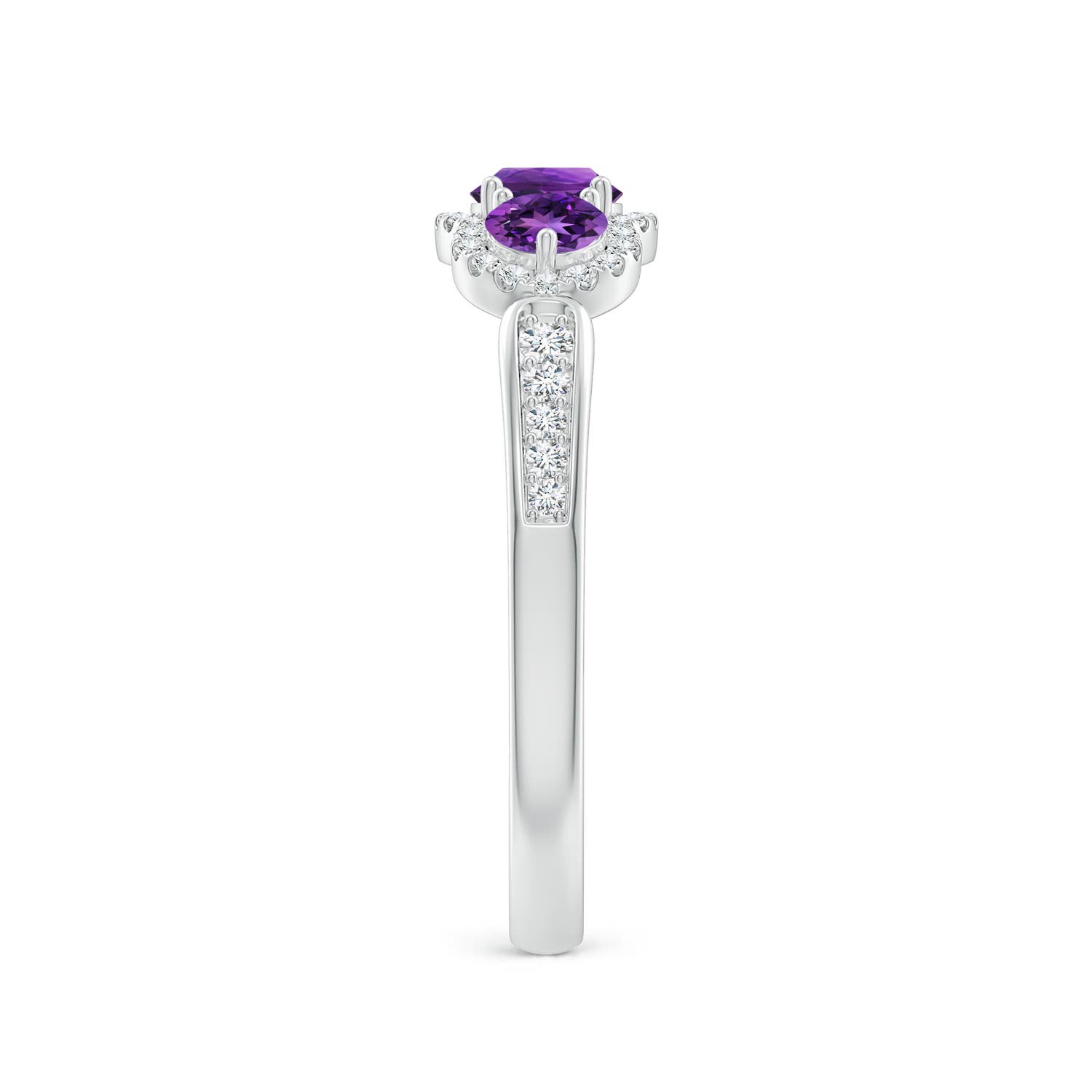 AAAA - Amethyst / 0.76 CT / 14 KT White Gold