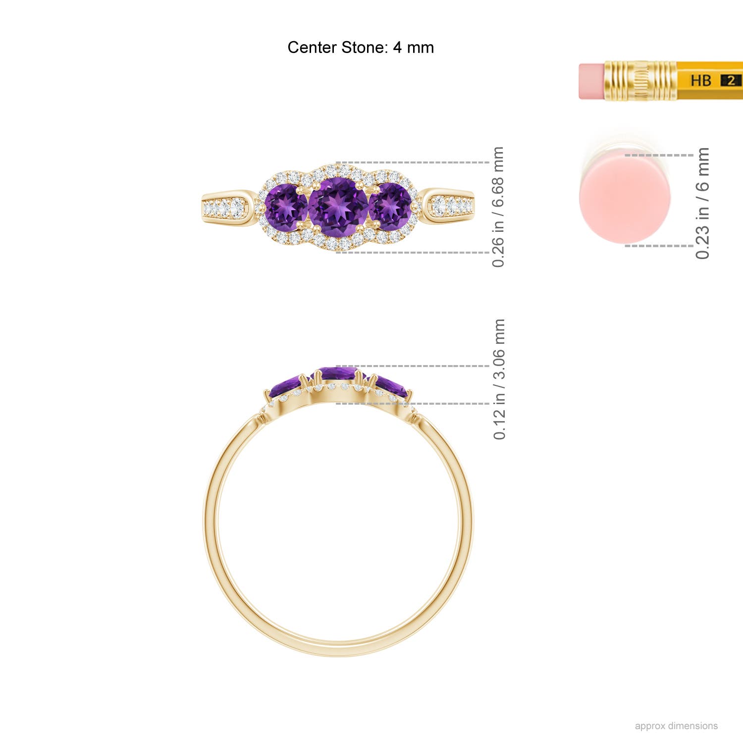 AAAA - Amethyst / 0.76 CT / 14 KT Yellow Gold