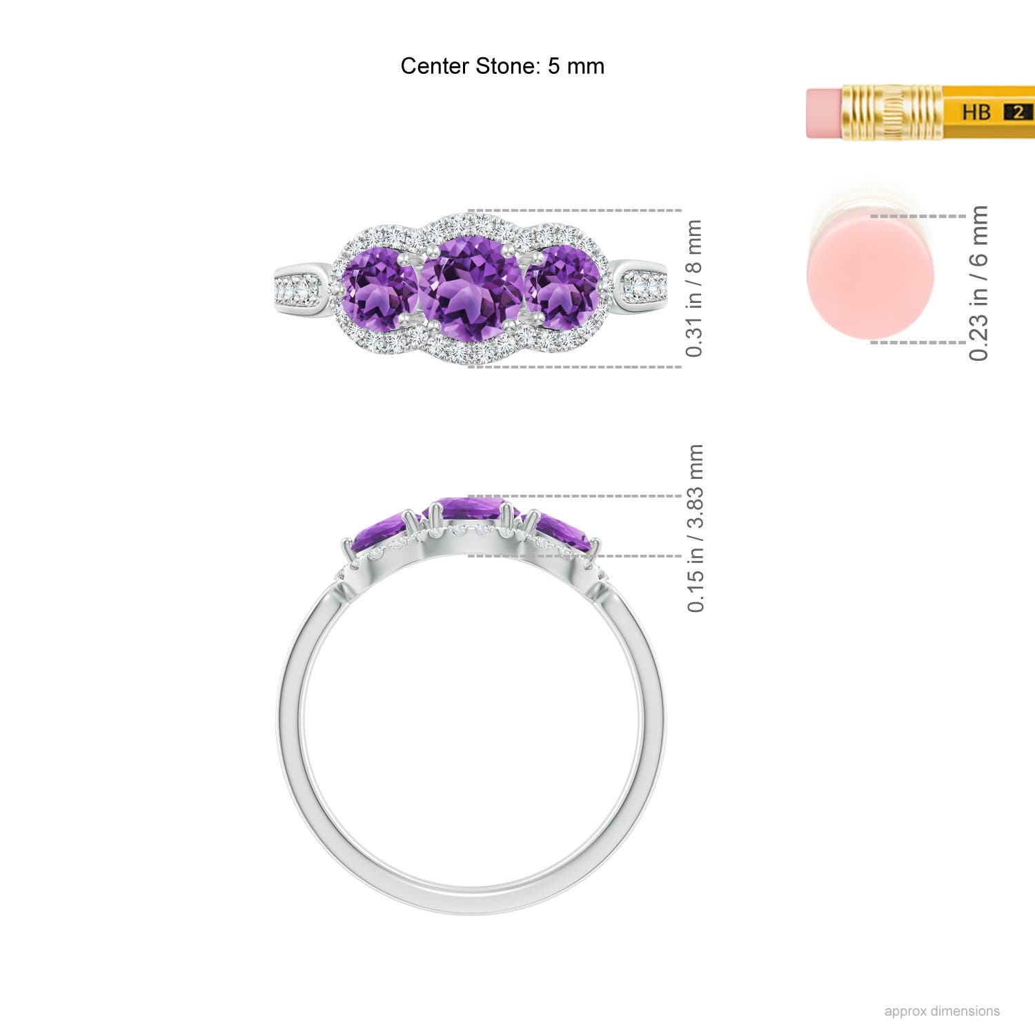 AA - Amethyst / 1.2 CT / 14 KT White Gold