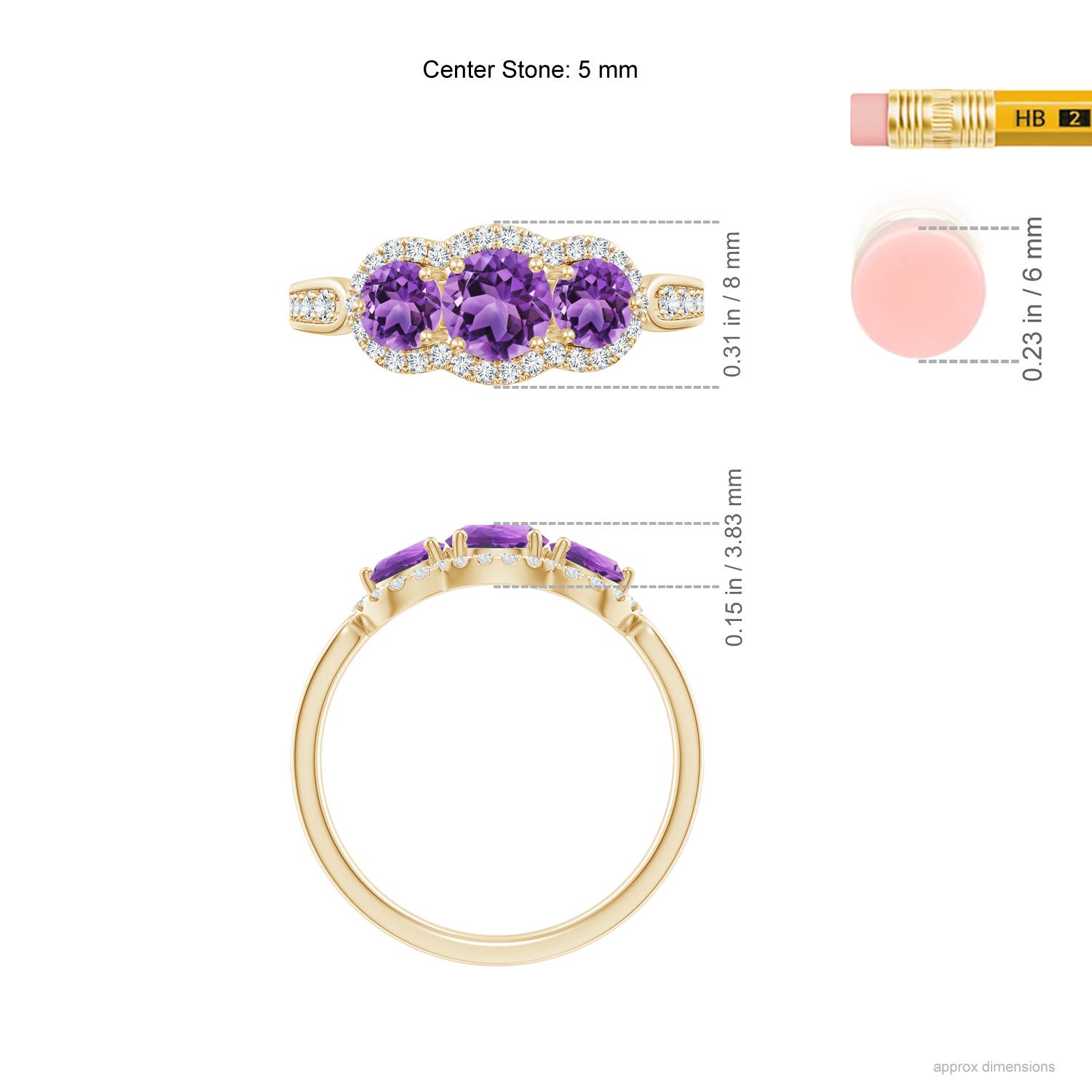 AA - Amethyst / 1.2 CT / 14 KT Yellow Gold