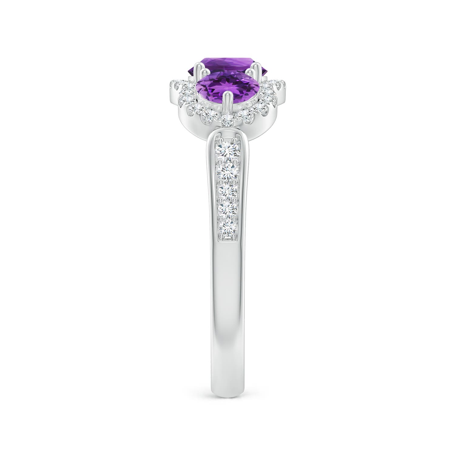 AAA - Amethyst / 1.2 CT / 14 KT White Gold