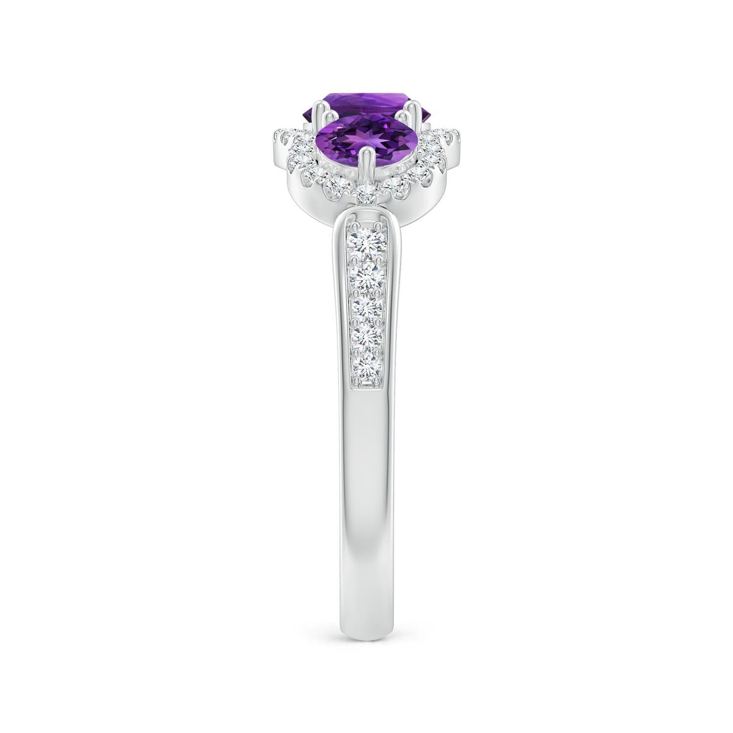 AAAA - Amethyst / 1.2 CT / 14 KT White Gold