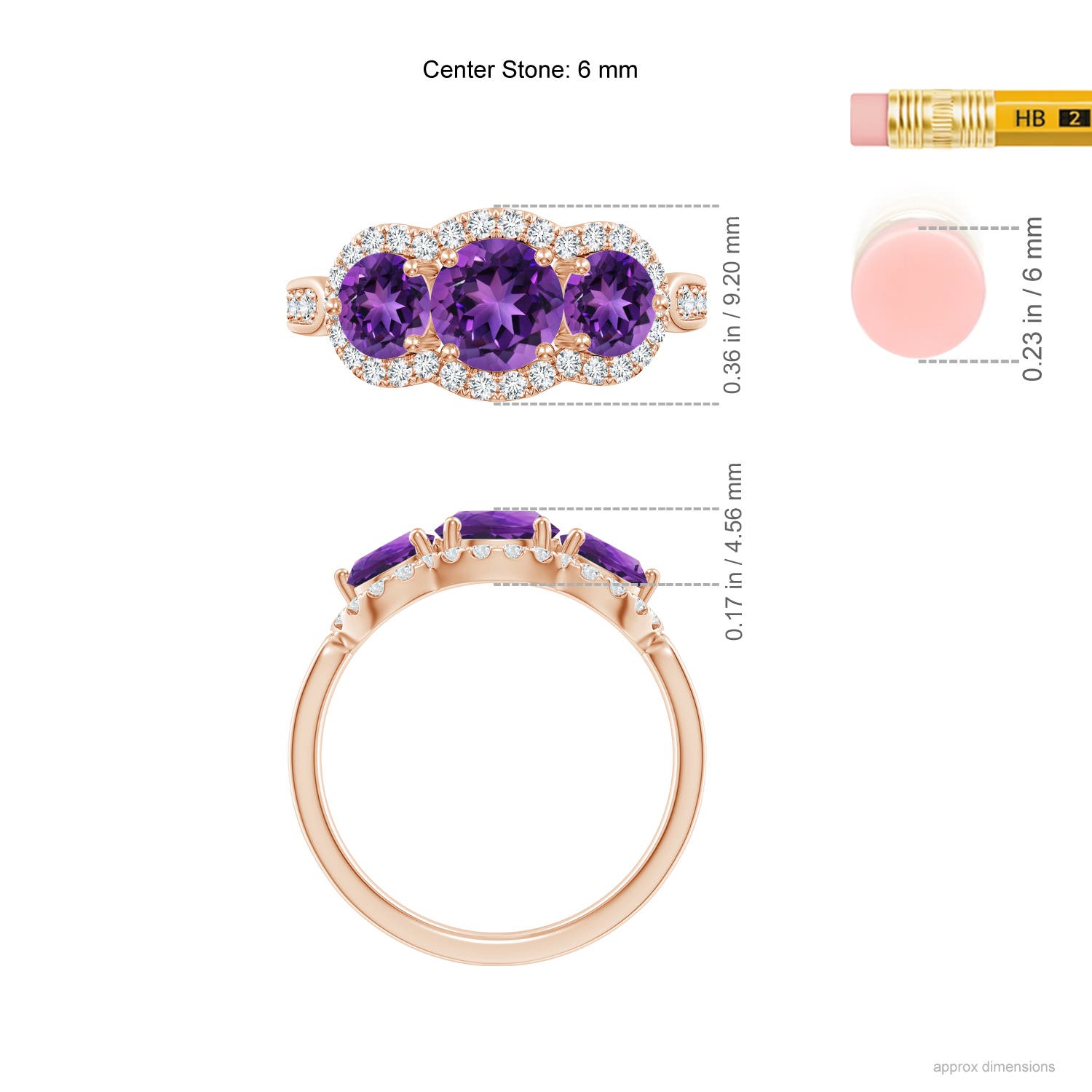 AAAA - Amethyst / 2.03 CT / 14 KT Rose Gold