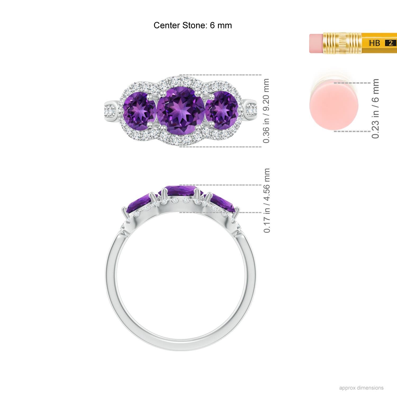 AAAA - Amethyst / 2.03 CT / 14 KT White Gold