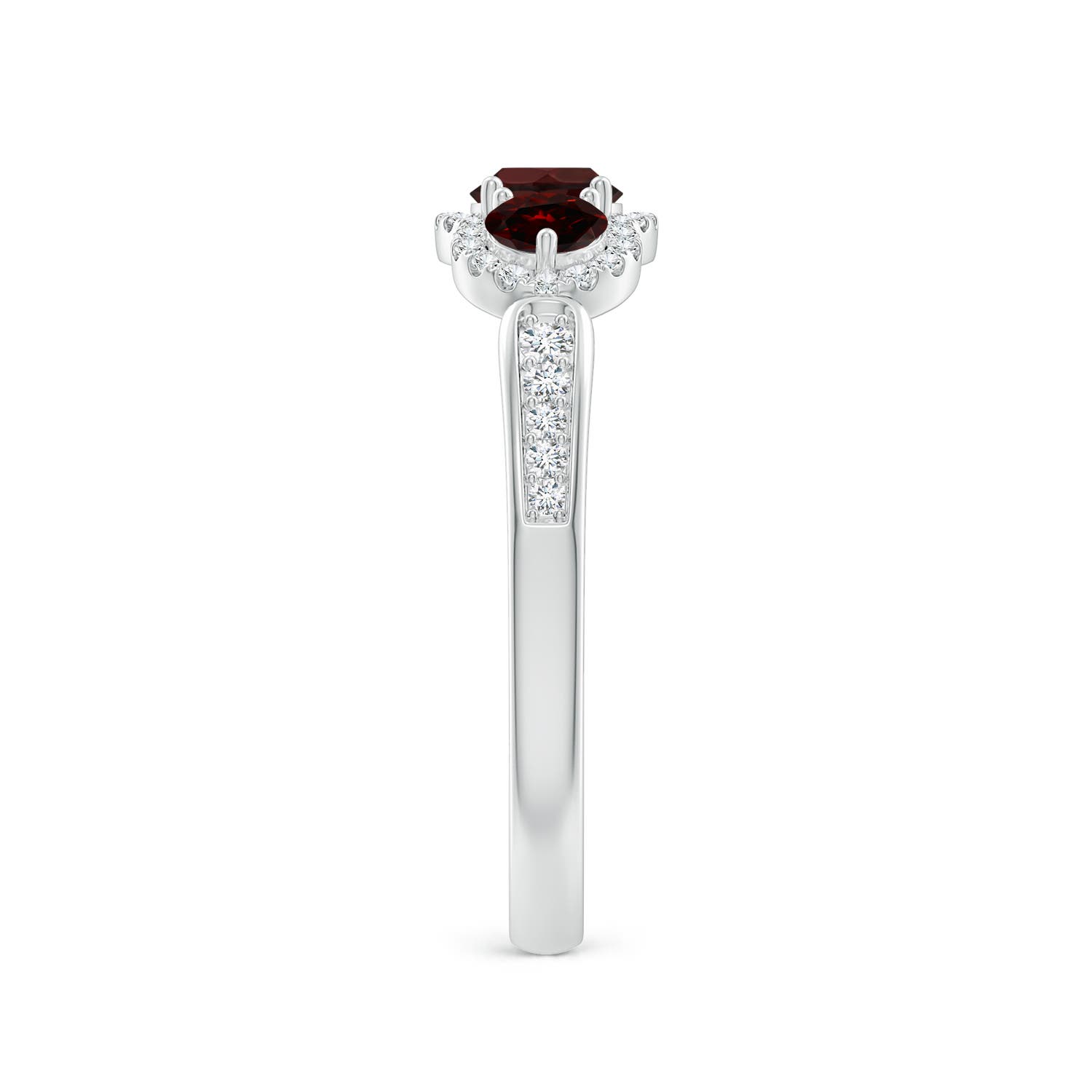 A - Garnet / 0.91 CT / 14 KT White Gold