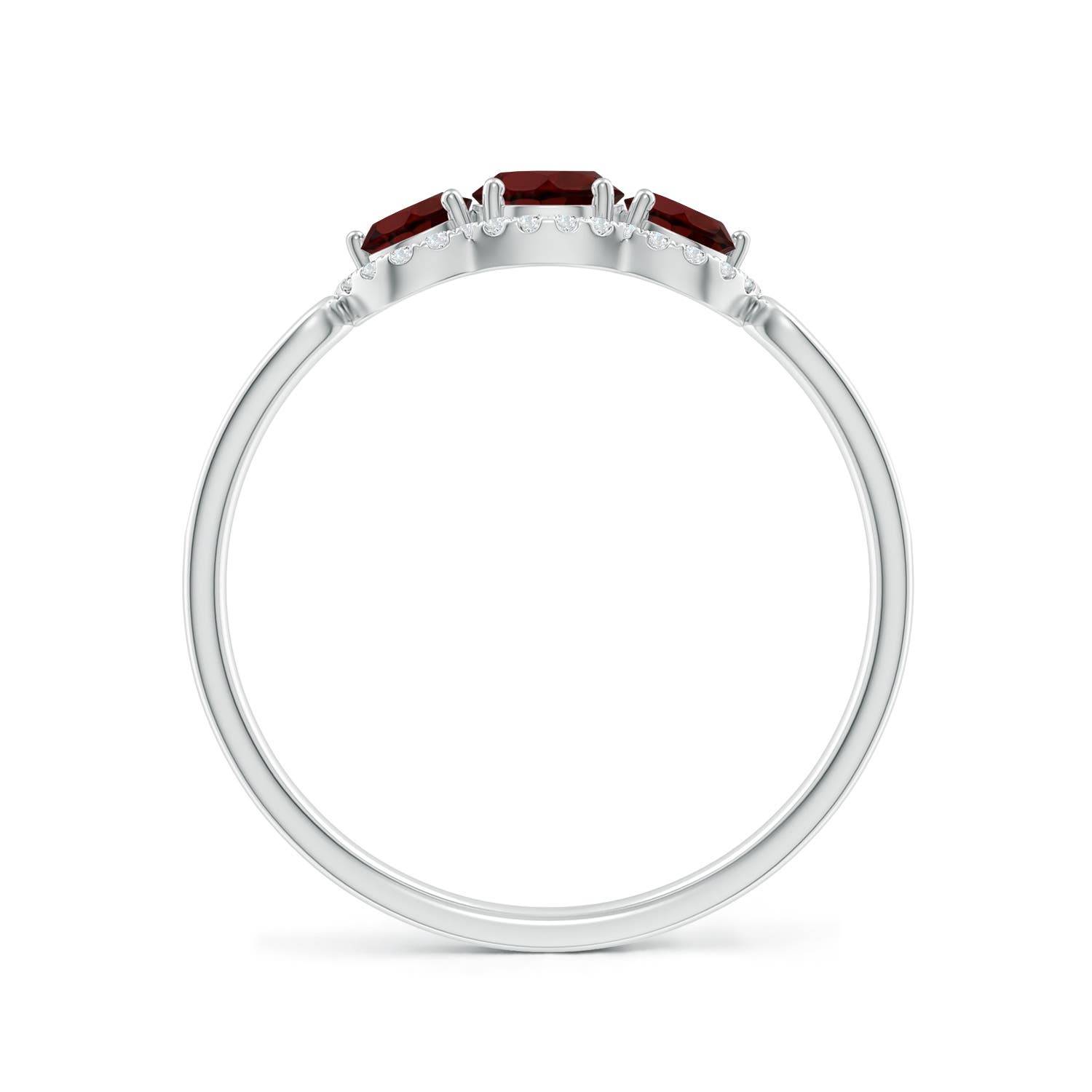 AA - Garnet / 0.91 CT / 14 KT White Gold