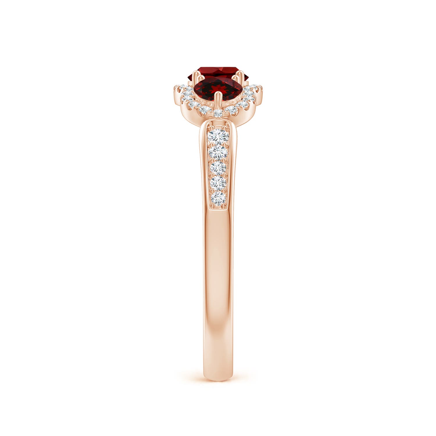 AAAA - Garnet / 0.91 CT / 14 KT Rose Gold