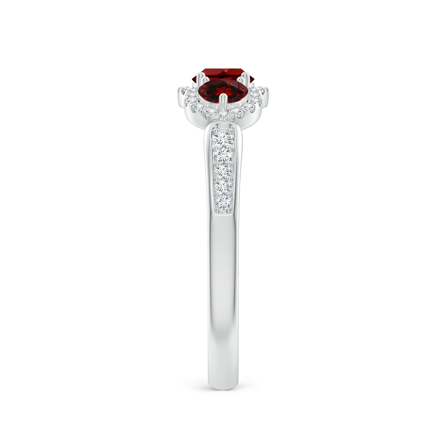 AAAA - Garnet / 0.91 CT / 14 KT White Gold