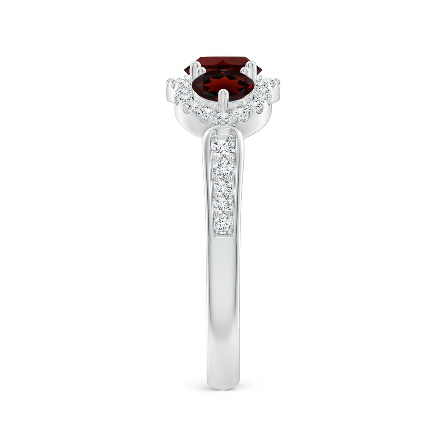 AA - Garnet / 1.51 CT / 14 KT White Gold