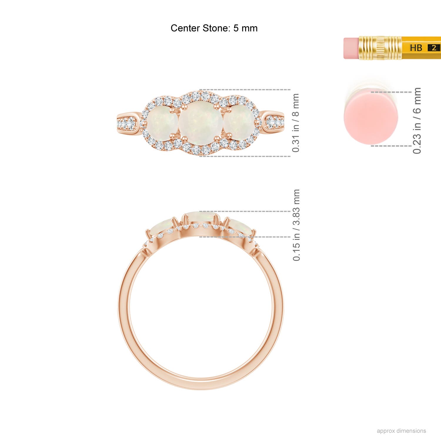 A - Opal / 0.9 CT / 14 KT Rose Gold