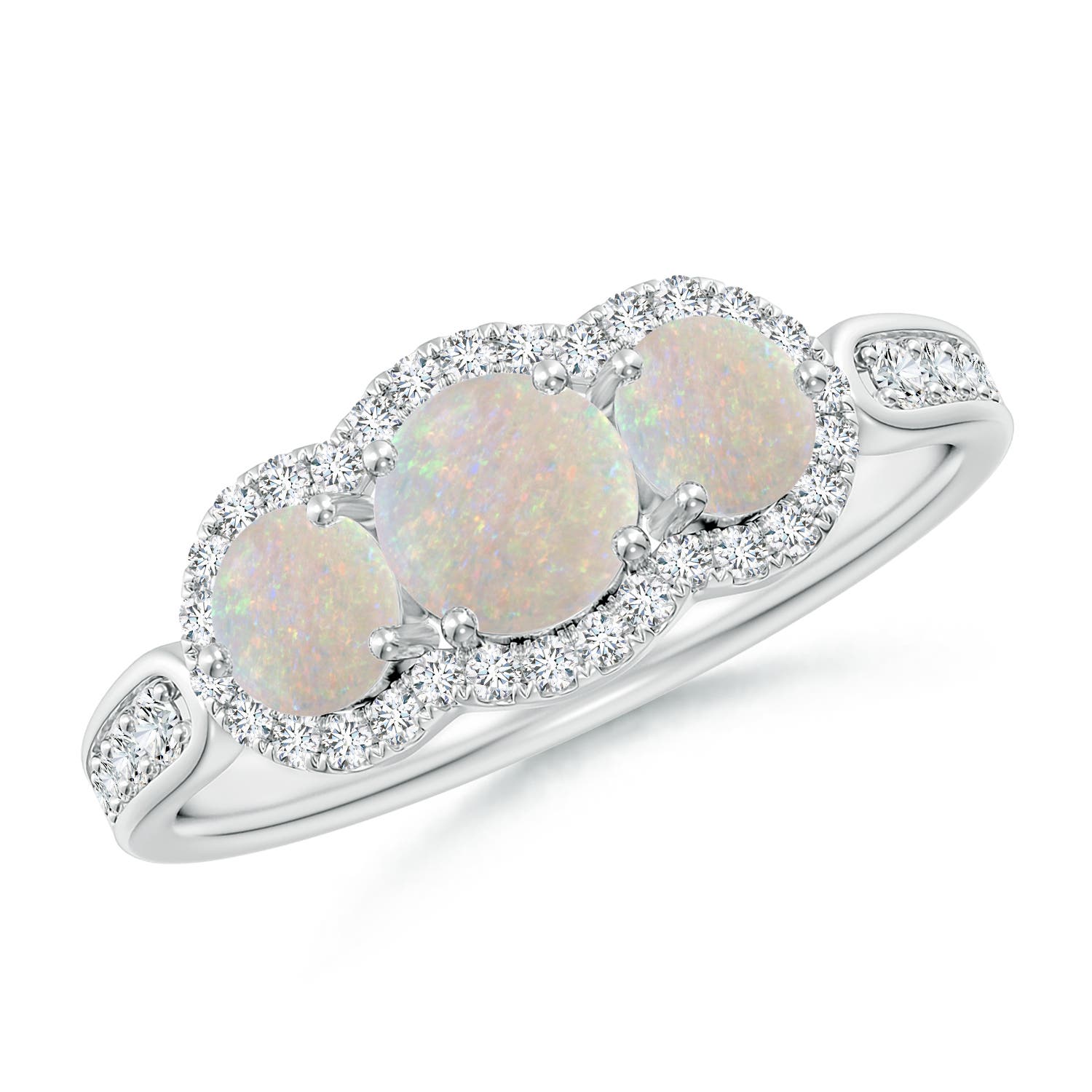 AA - Opal / 0.9 CT / 14 KT White Gold