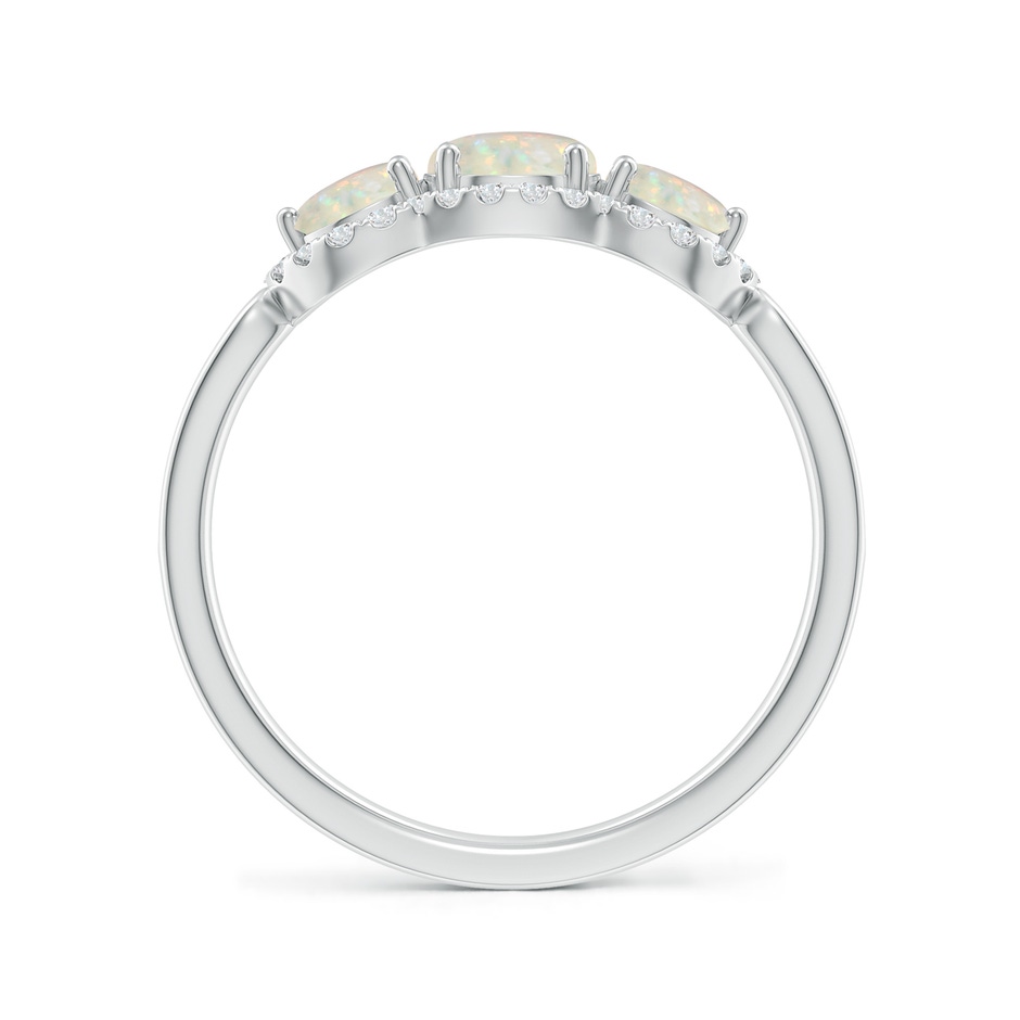5mm AAA Floating Three Stone Opal Ring with Diamond Halo in P950 Platinum side-1