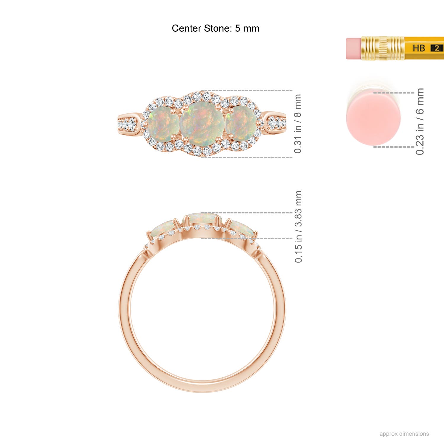 AAAA - Opal / 0.9 CT / 14 KT Rose Gold