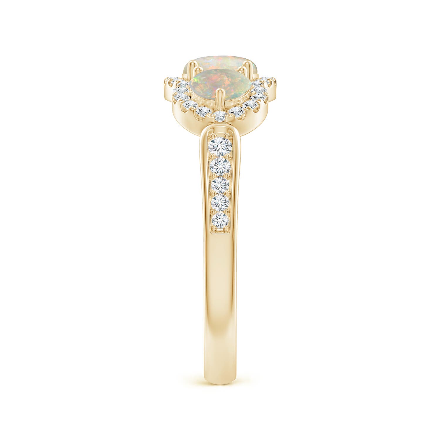 AAAA - Opal / 0.9 CT / 14 KT Yellow Gold