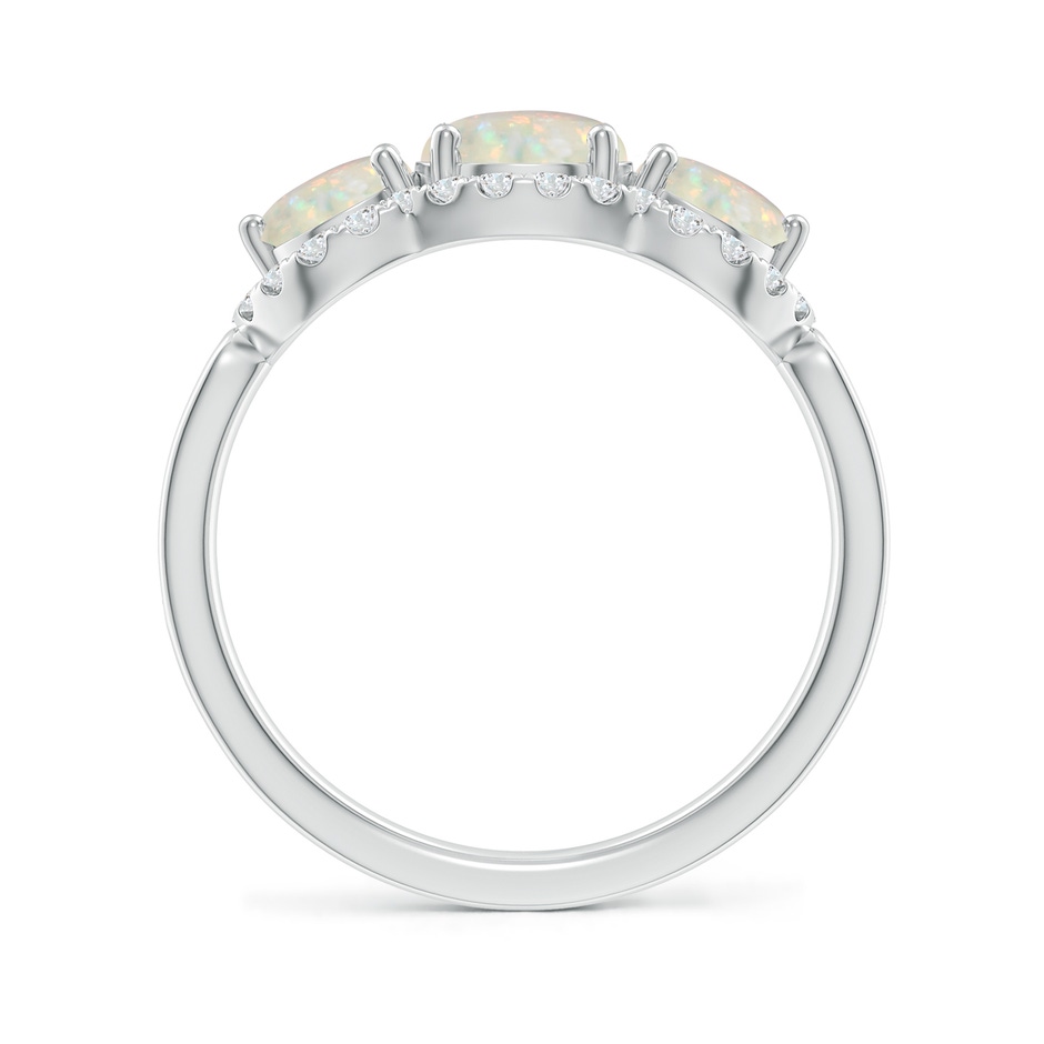 6mm AAA Floating Three Stone Opal Ring with Diamond Halo in P950 Platinum side-1