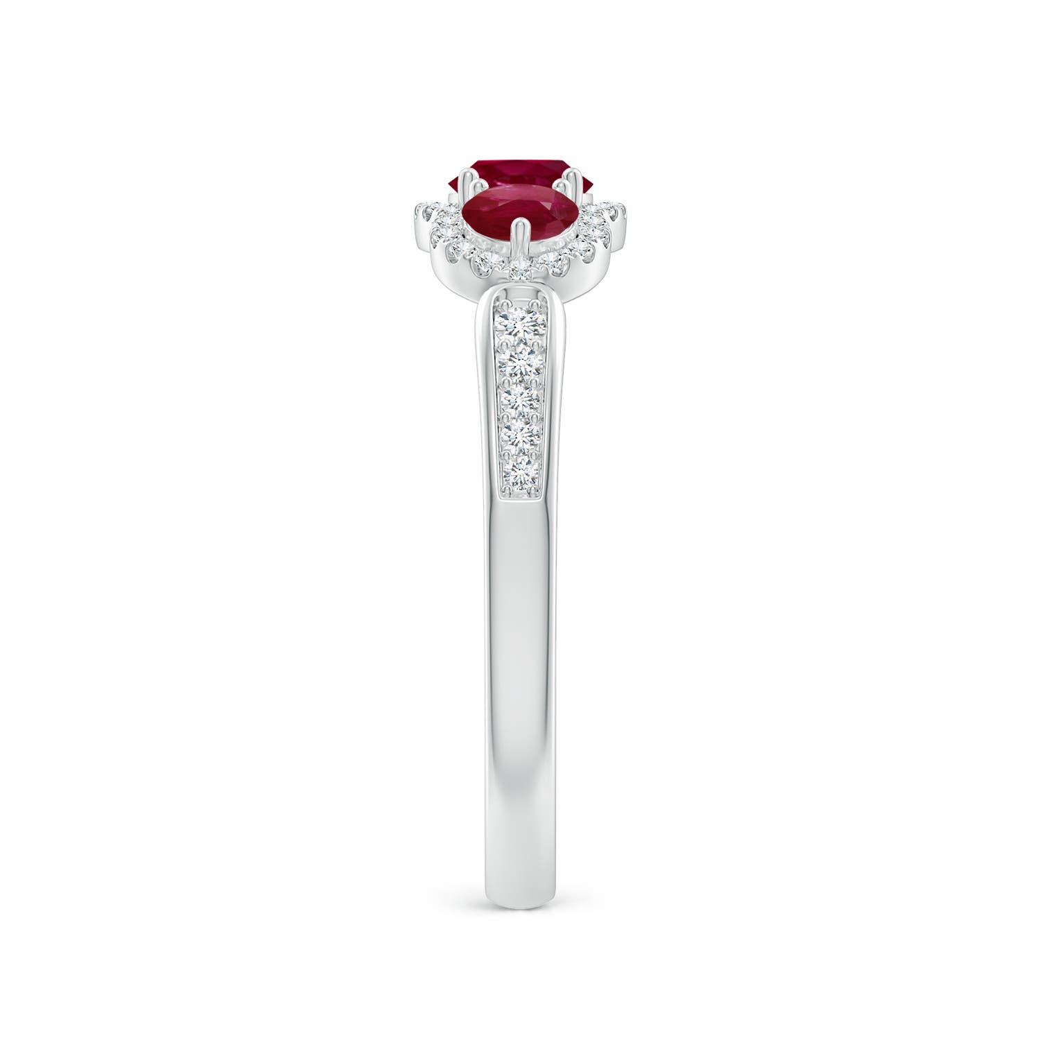 A - Ruby / 0.98 CT / 14 KT White Gold