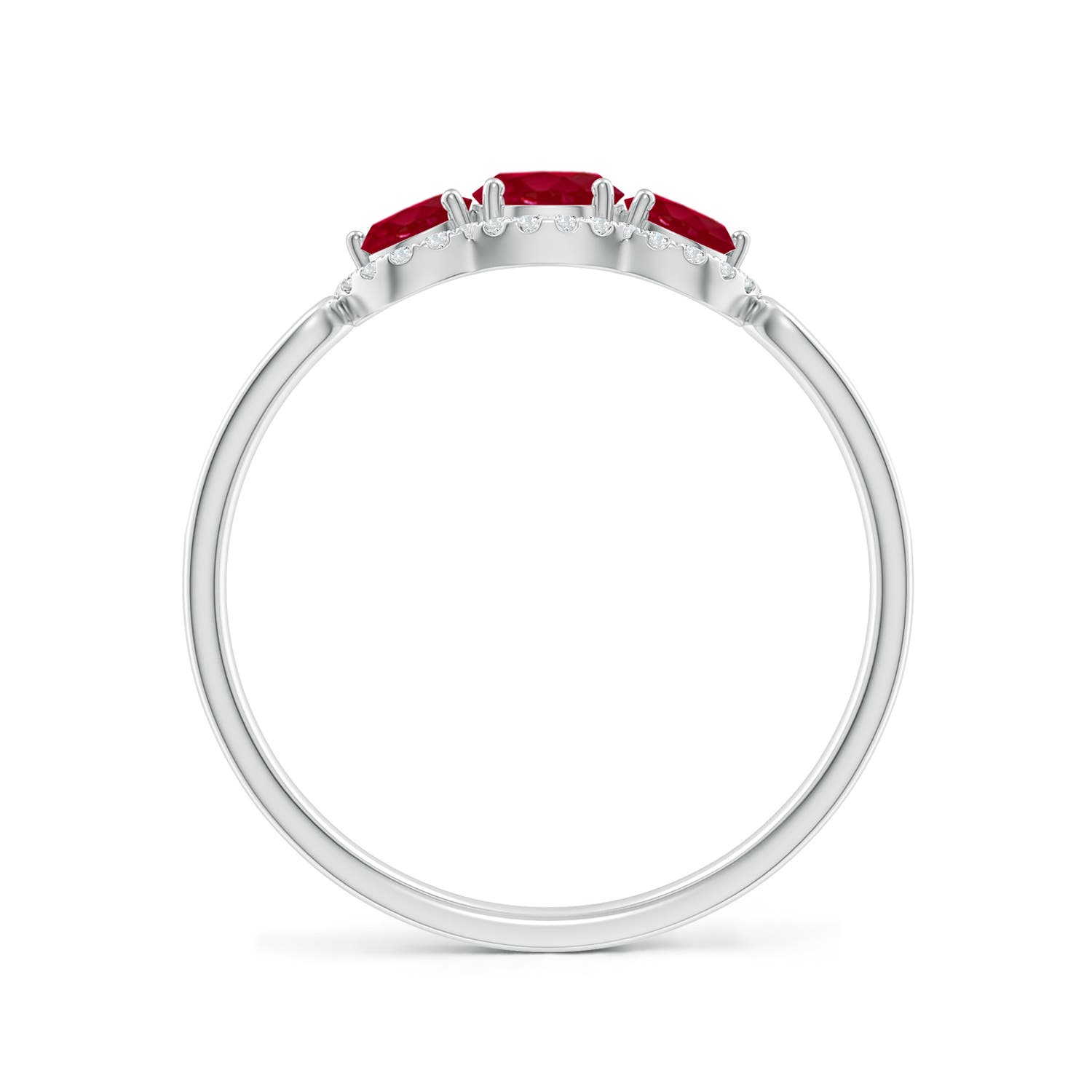 AA - Ruby / 0.98 CT / 14 KT White Gold