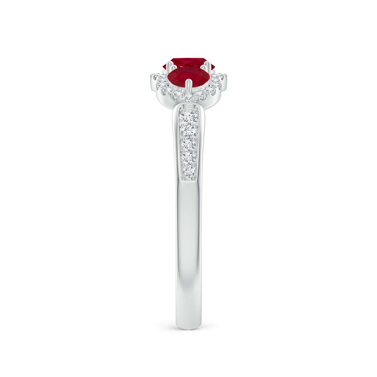 AA - Ruby / 0.98 CT / 14 KT White Gold