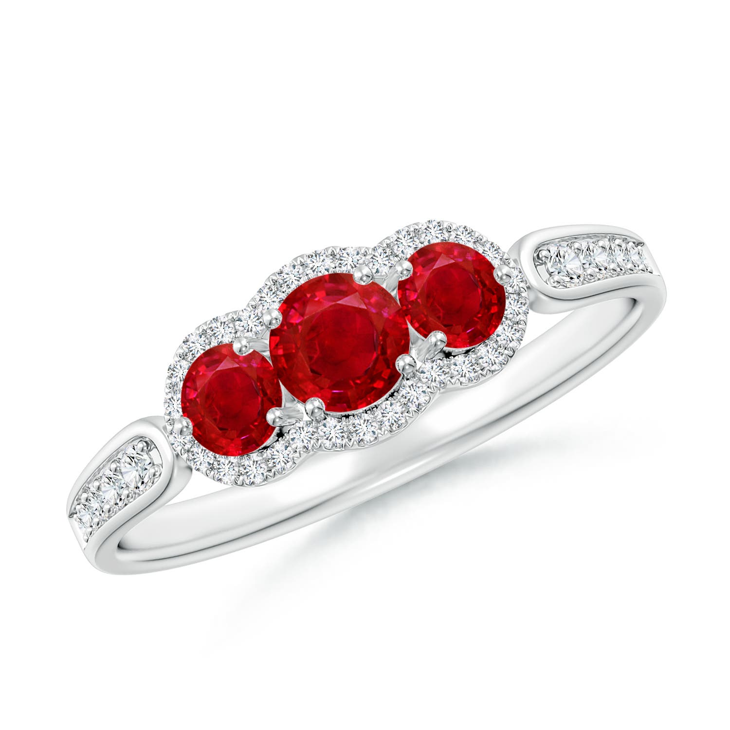 AAA - Ruby / 0.98 CT / 14 KT White Gold