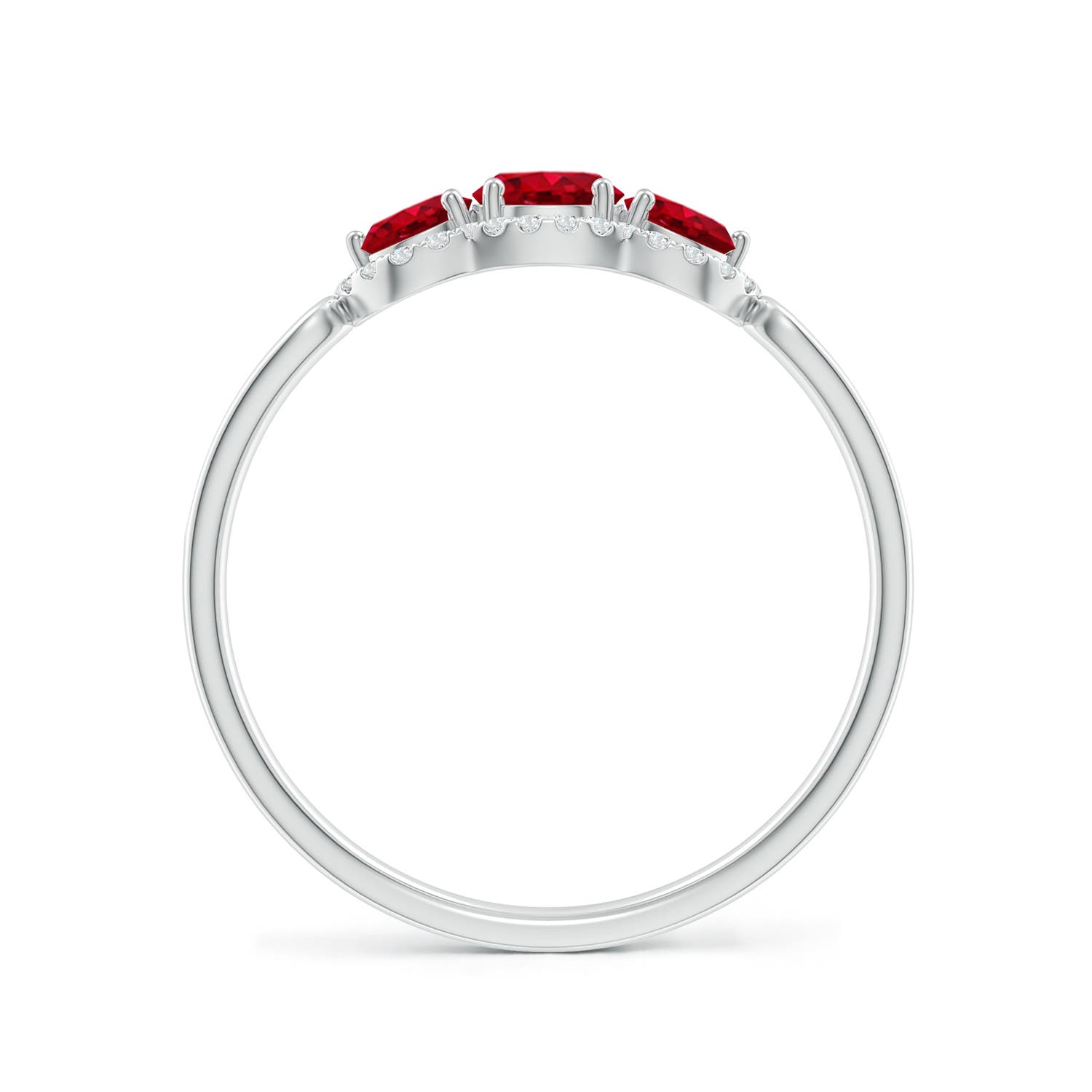 AAA - Ruby / 0.98 CT / 14 KT White Gold