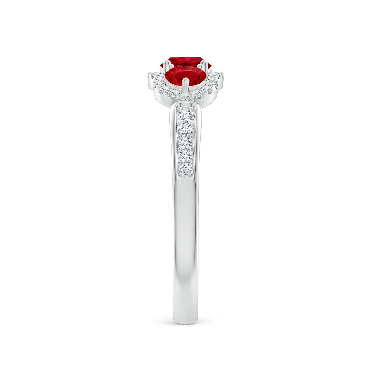 AAA - Ruby / 0.98 CT / 14 KT White Gold