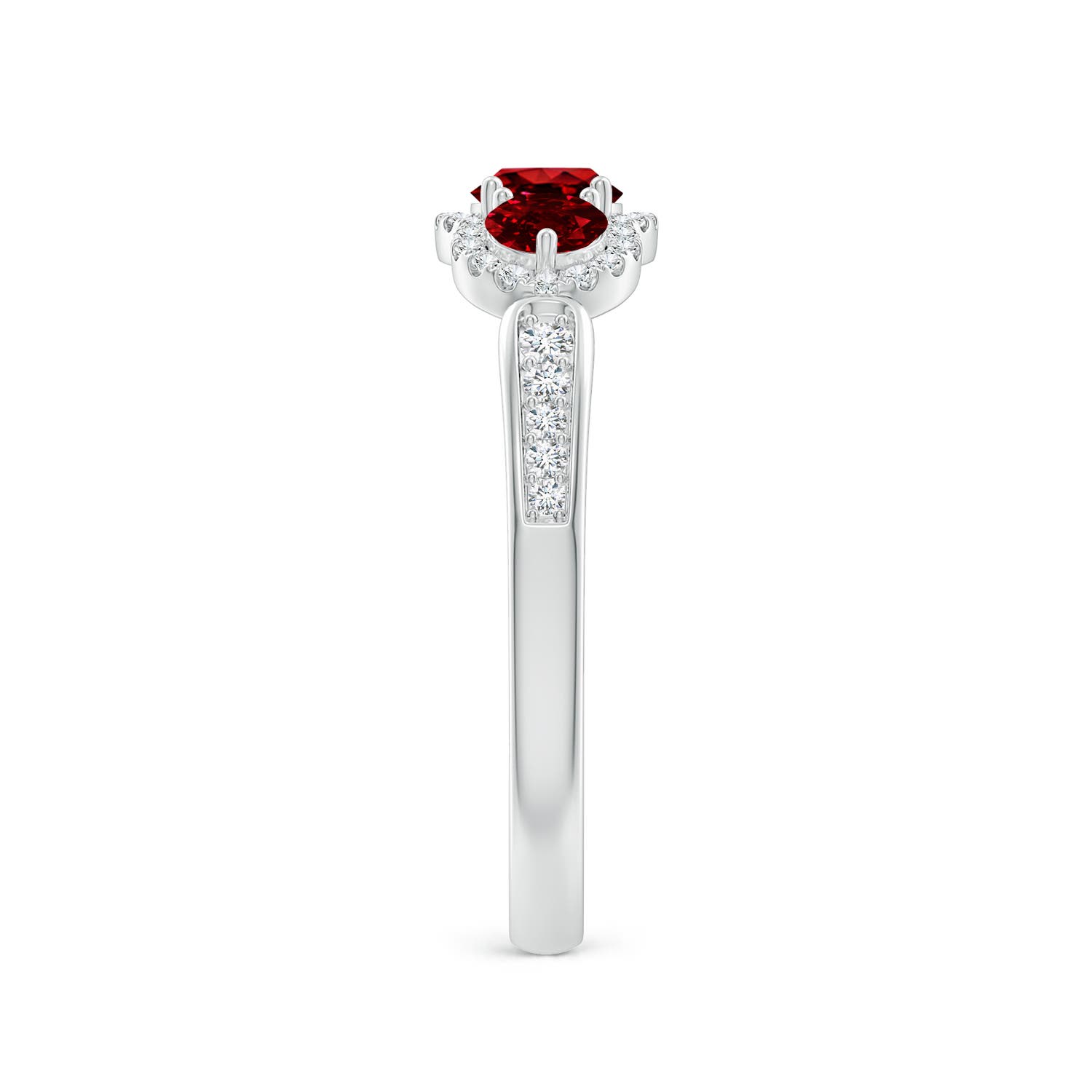 AAAA - Ruby / 0.98 CT / 14 KT White Gold