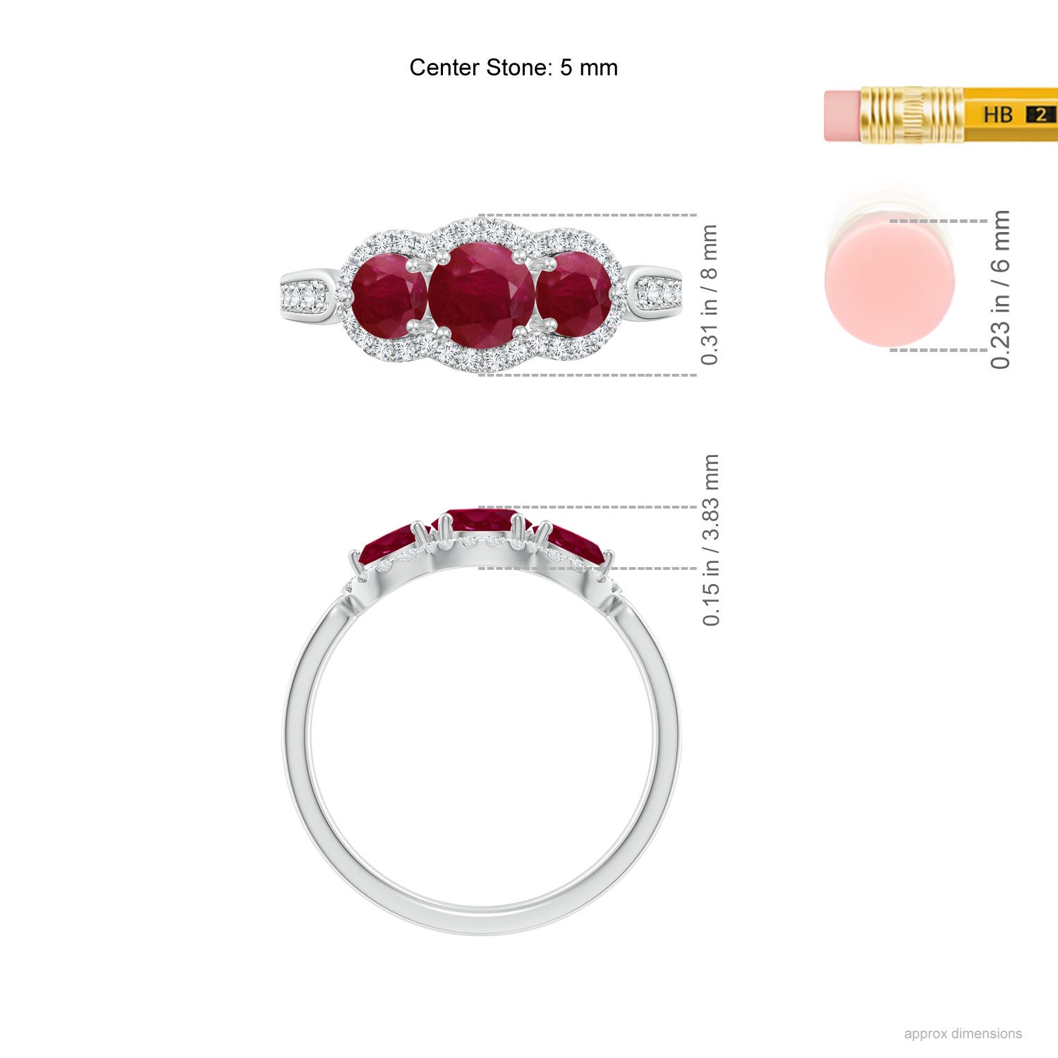 A - Ruby / 1.53 CT / 14 KT White Gold