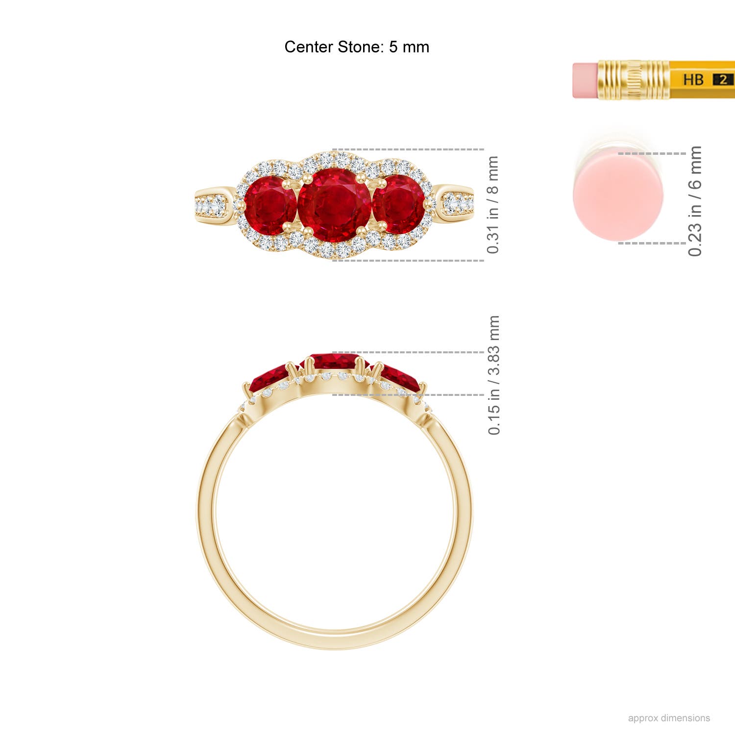 AAA - Ruby / 1.53 CT / 14 KT Yellow Gold