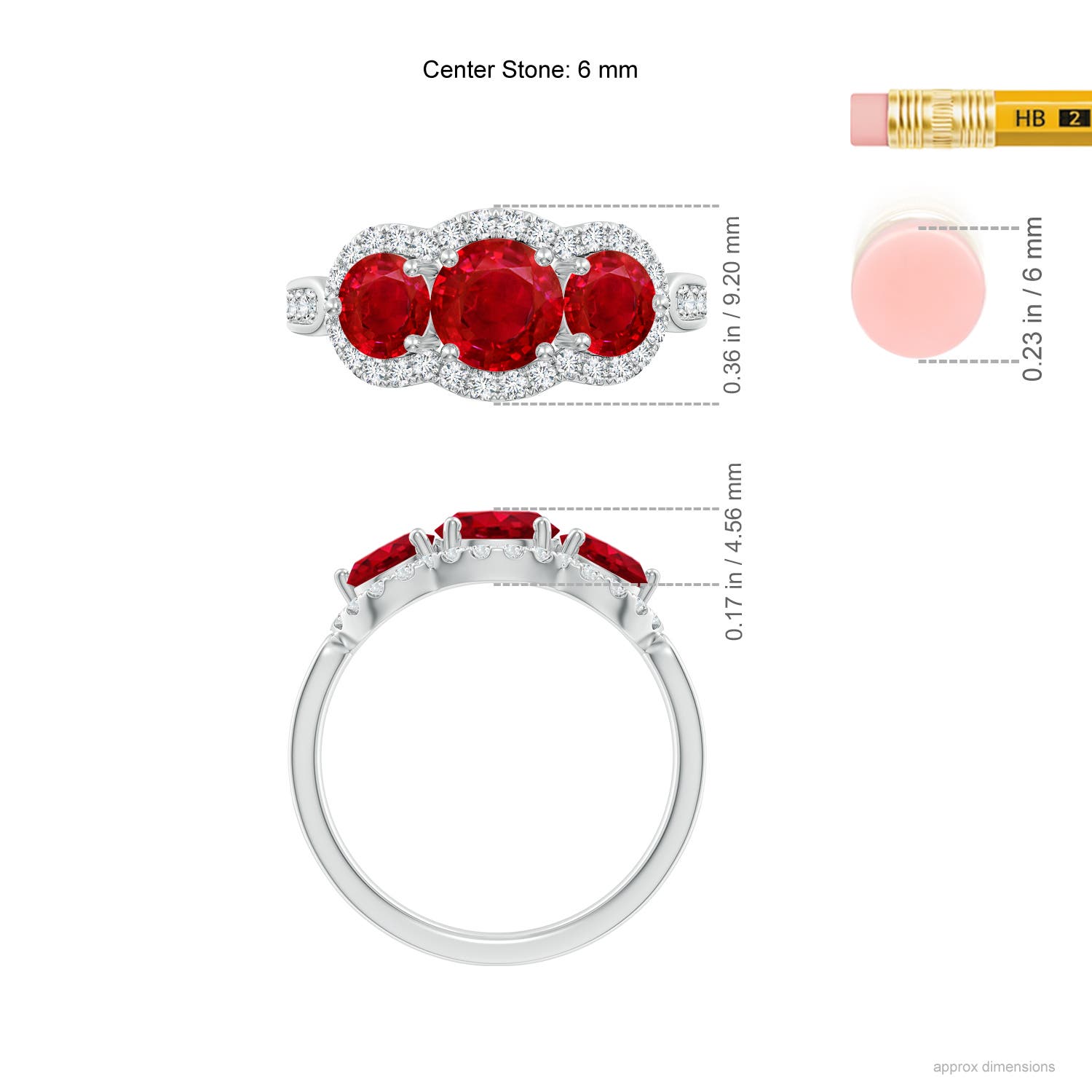 AAA - Ruby / 2.53 CT / 14 KT White Gold