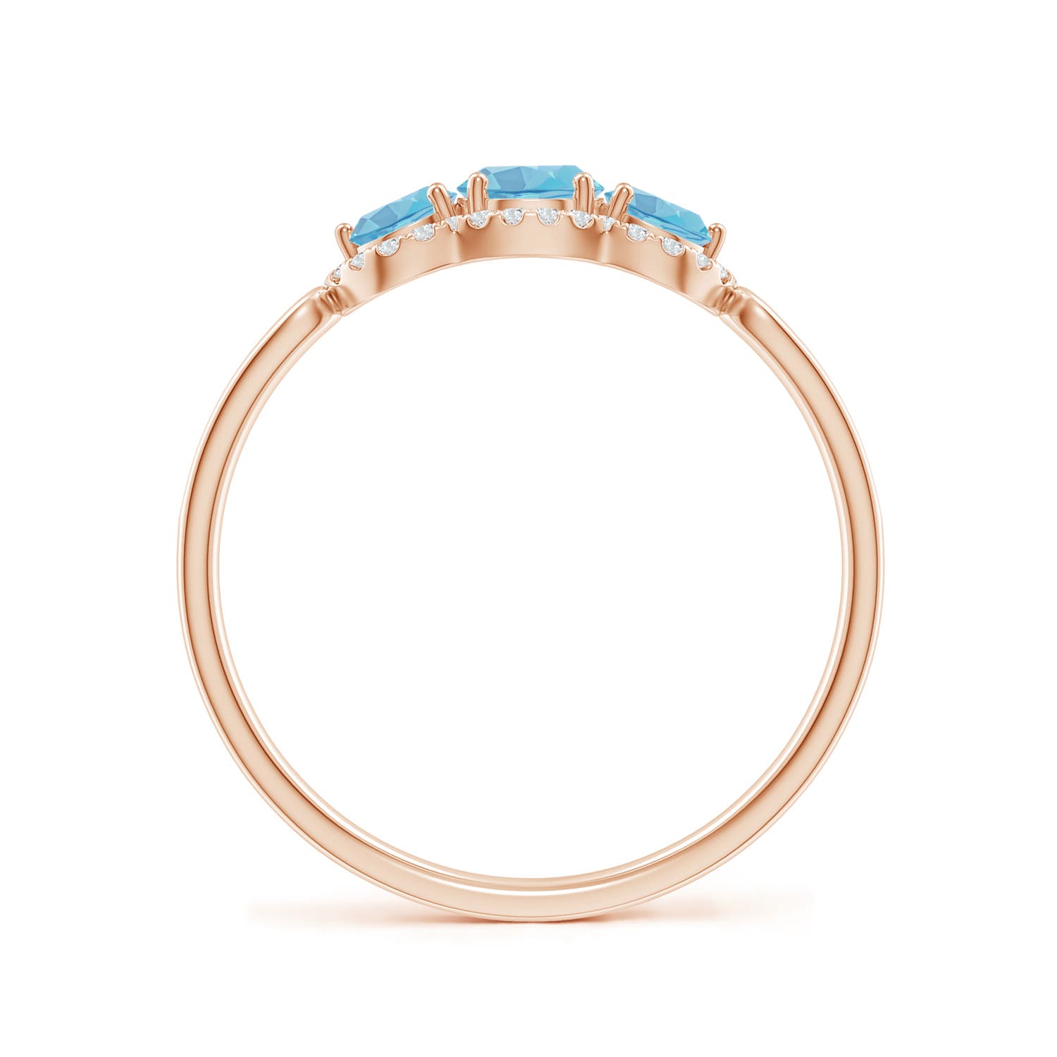 A - Swiss Blue Topaz / 0.9 CT / 14 KT Rose Gold