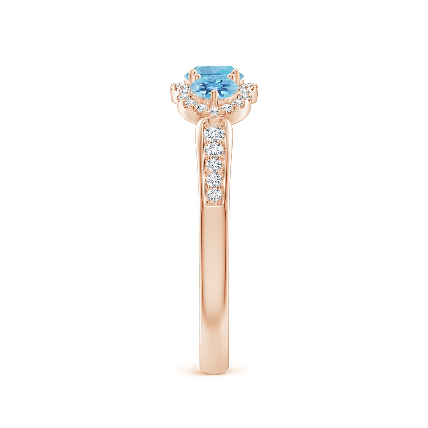 A - Swiss Blue Topaz / 0.9 CT / 14 KT Rose Gold