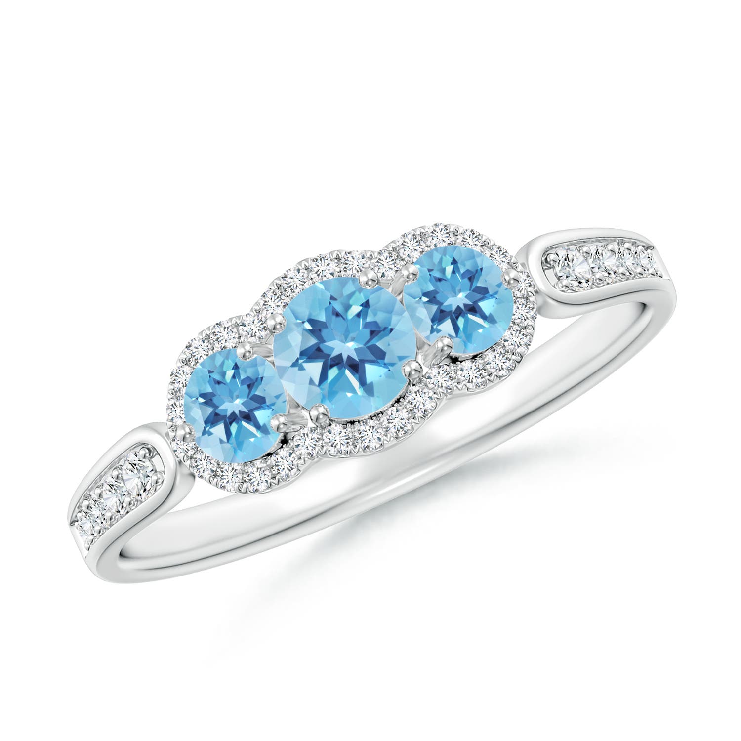 A - Swiss Blue Topaz / 0.9 CT / 14 KT White Gold