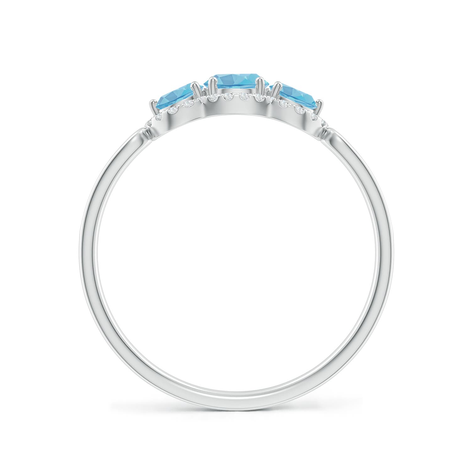 A - Swiss Blue Topaz / 0.9 CT / 14 KT White Gold