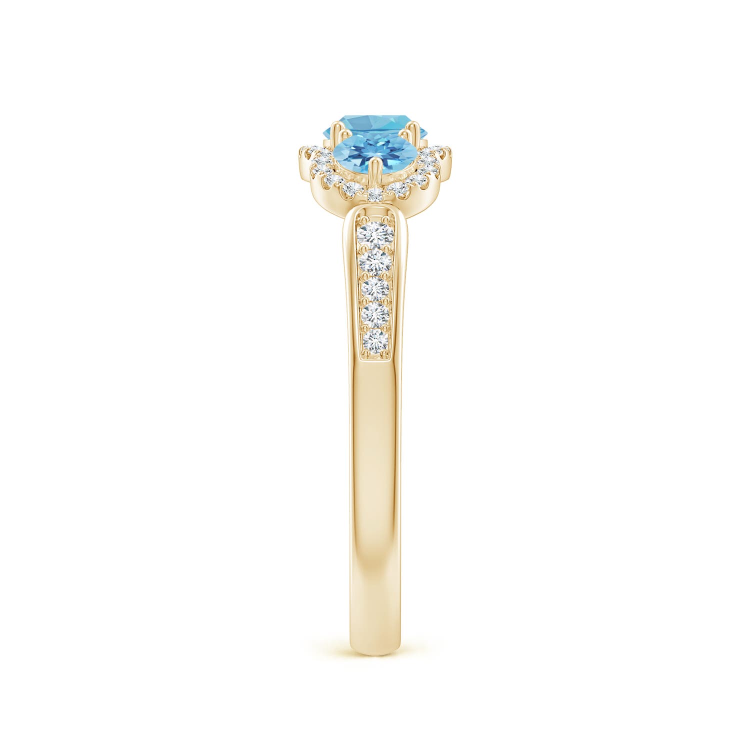 A - Swiss Blue Topaz / 0.9 CT / 14 KT Yellow Gold