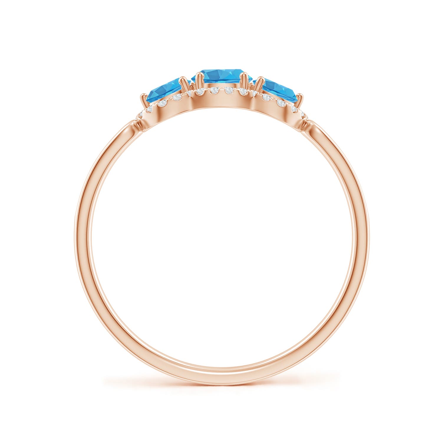 AA - Swiss Blue Topaz / 0.9 CT / 14 KT Rose Gold