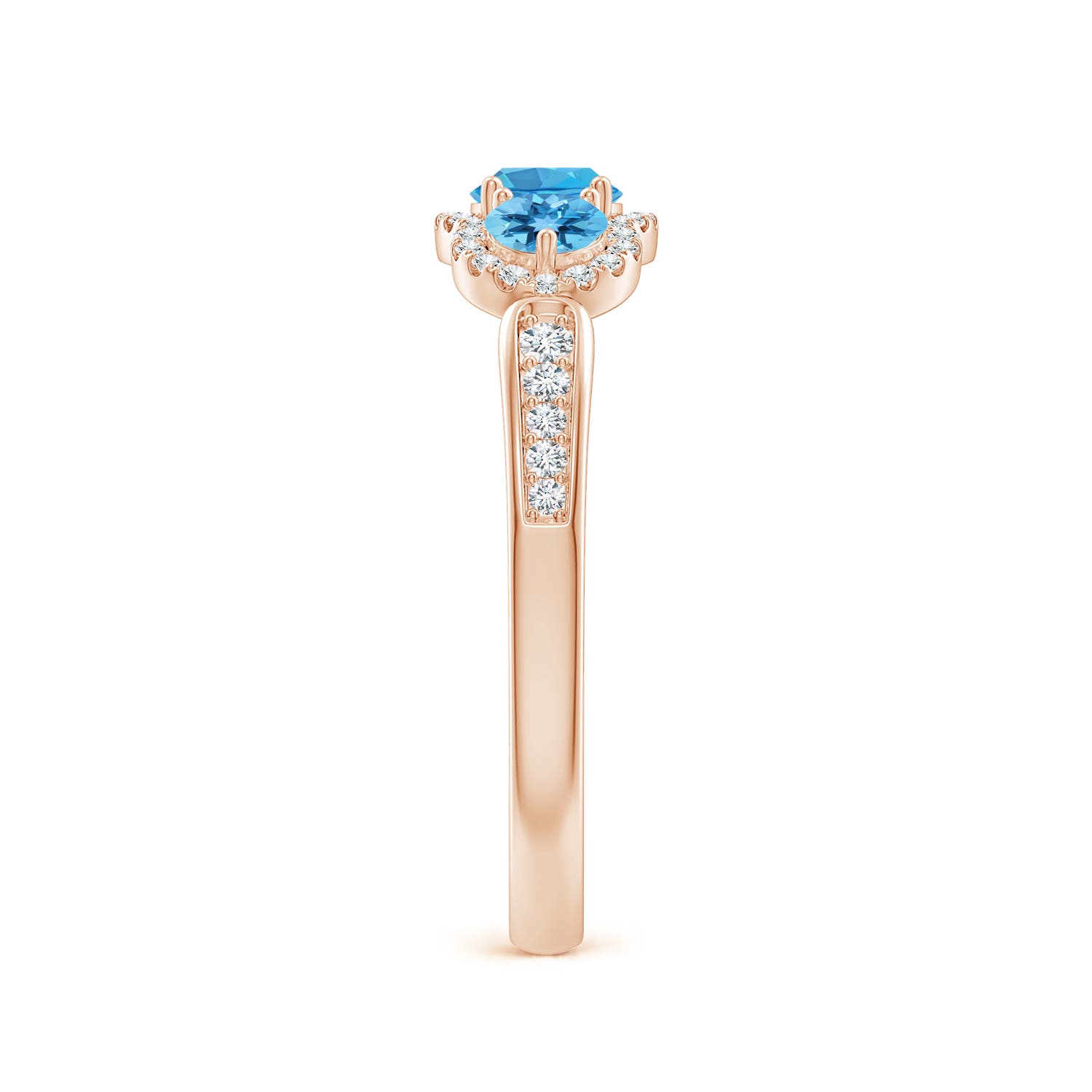 AA - Swiss Blue Topaz / 0.9 CT / 14 KT Rose Gold