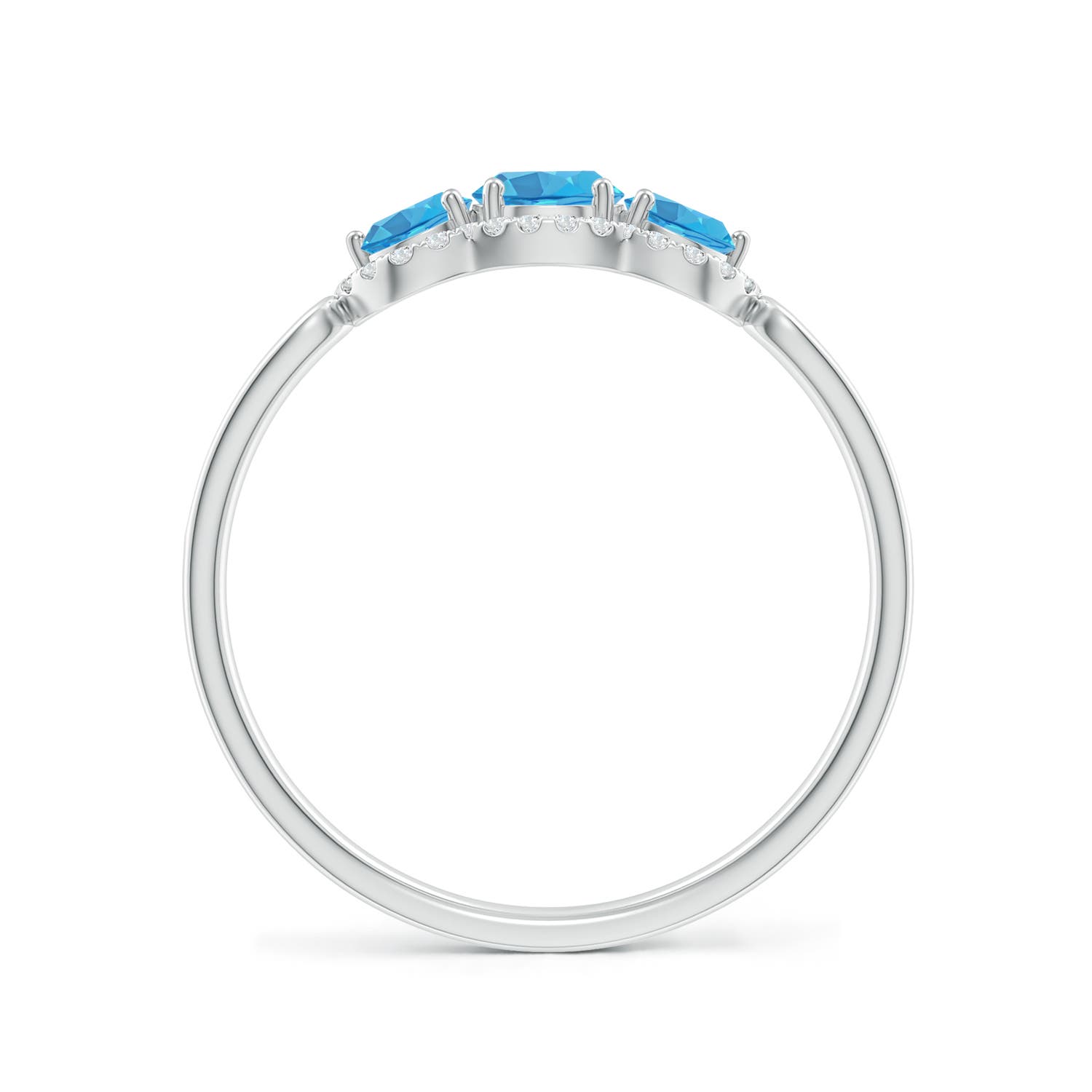 AA - Swiss Blue Topaz / 0.9 CT / 14 KT White Gold