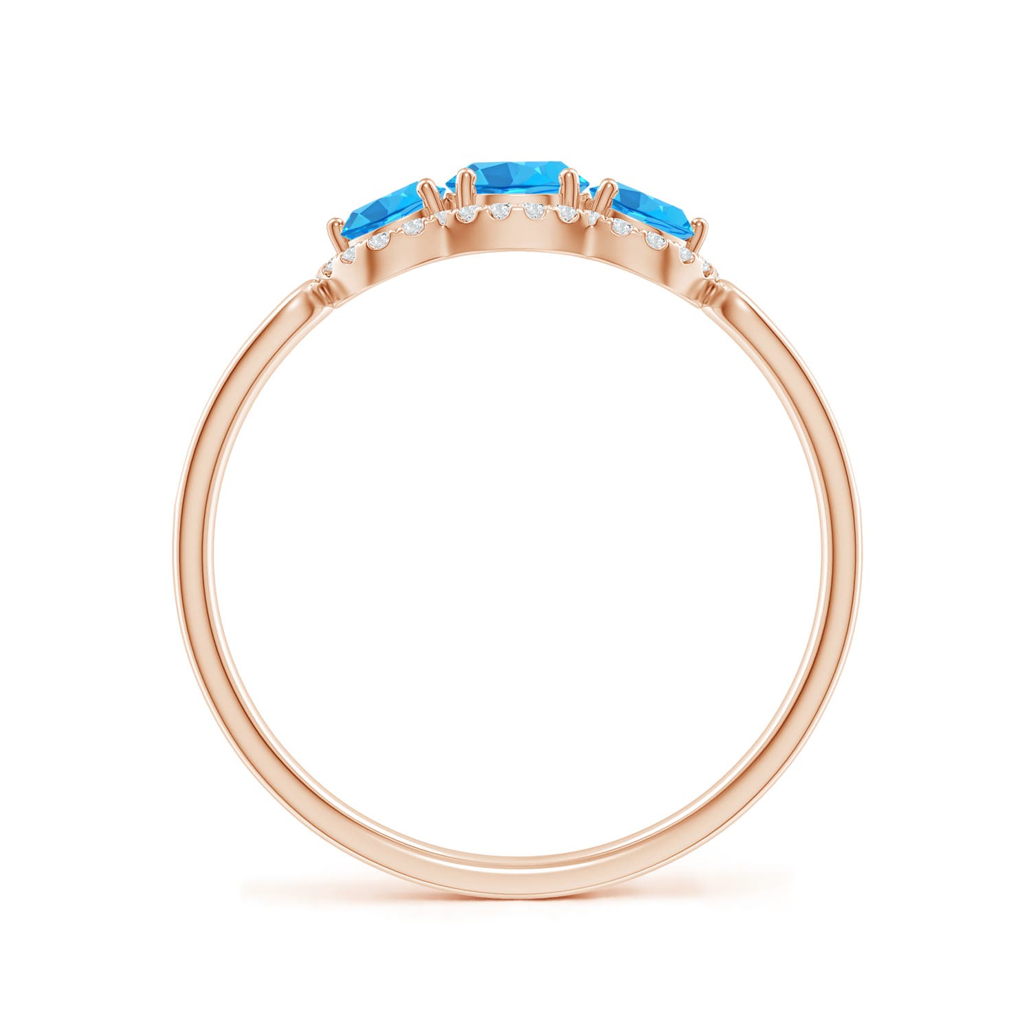 AAA - Swiss Blue Topaz / 0.9 CT / 14 KT Rose Gold