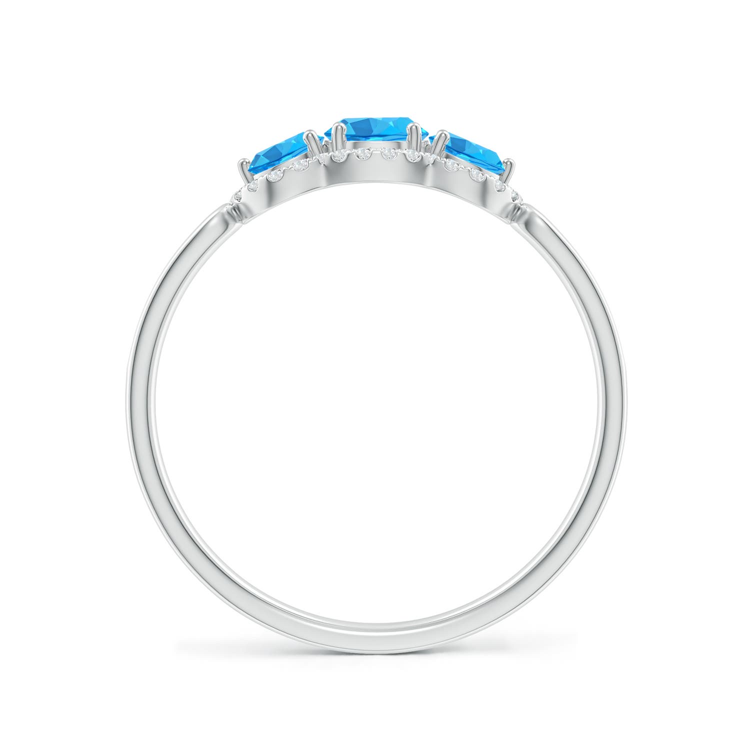 AAA - Swiss Blue Topaz / 0.9 CT / 14 KT White Gold