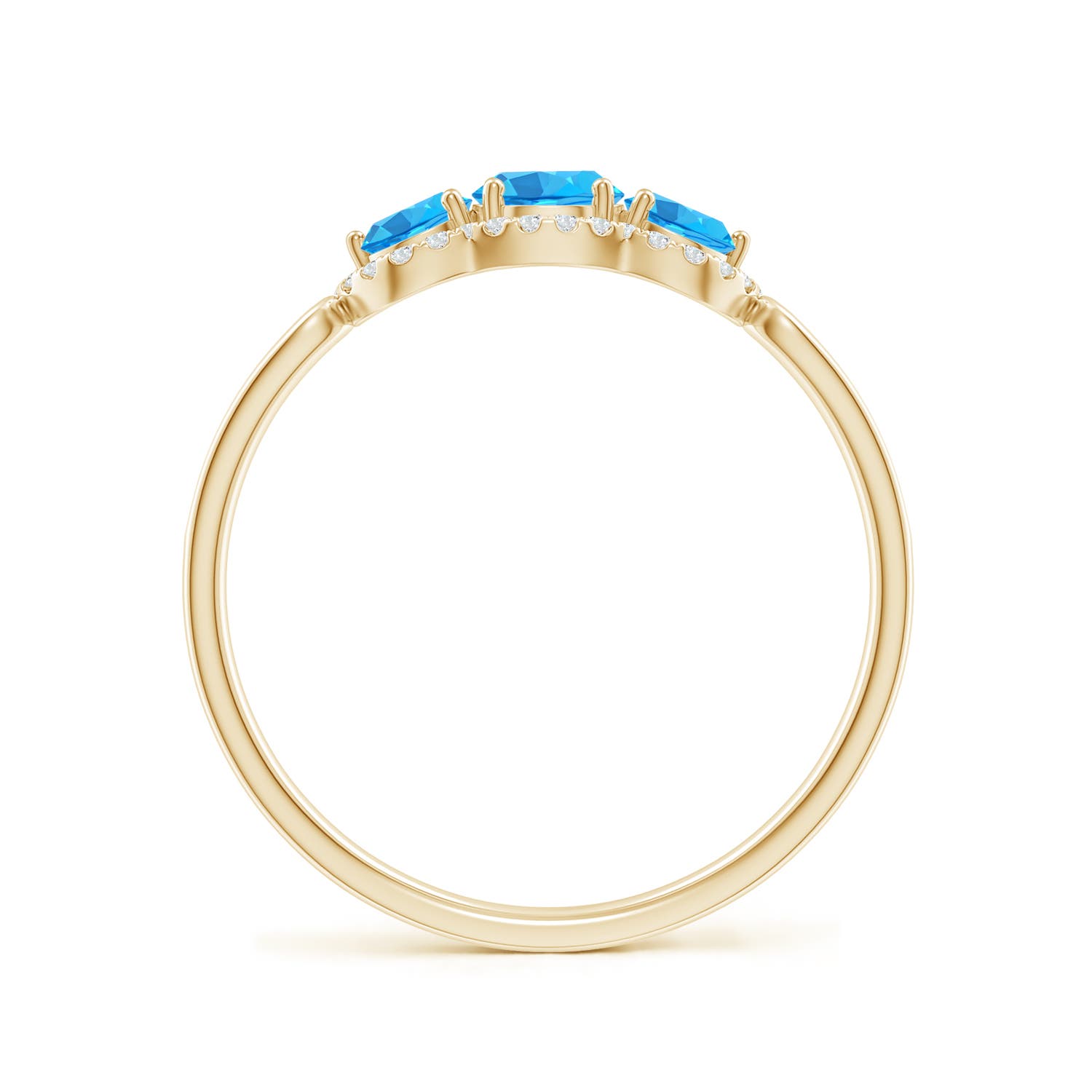 AAA - Swiss Blue Topaz / 0.9 CT / 14 KT Yellow Gold