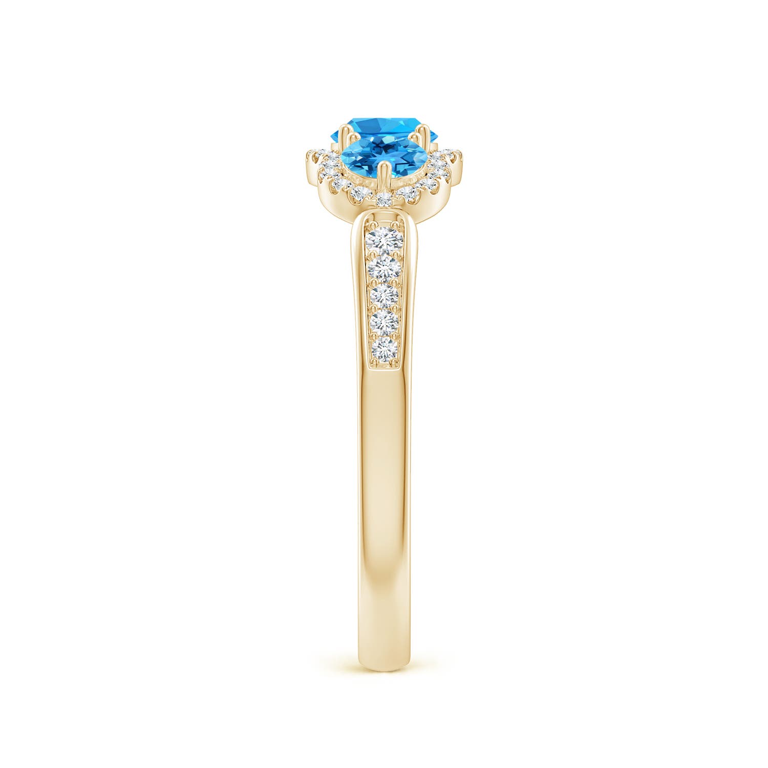 AAA - Swiss Blue Topaz / 0.9 CT / 14 KT Yellow Gold