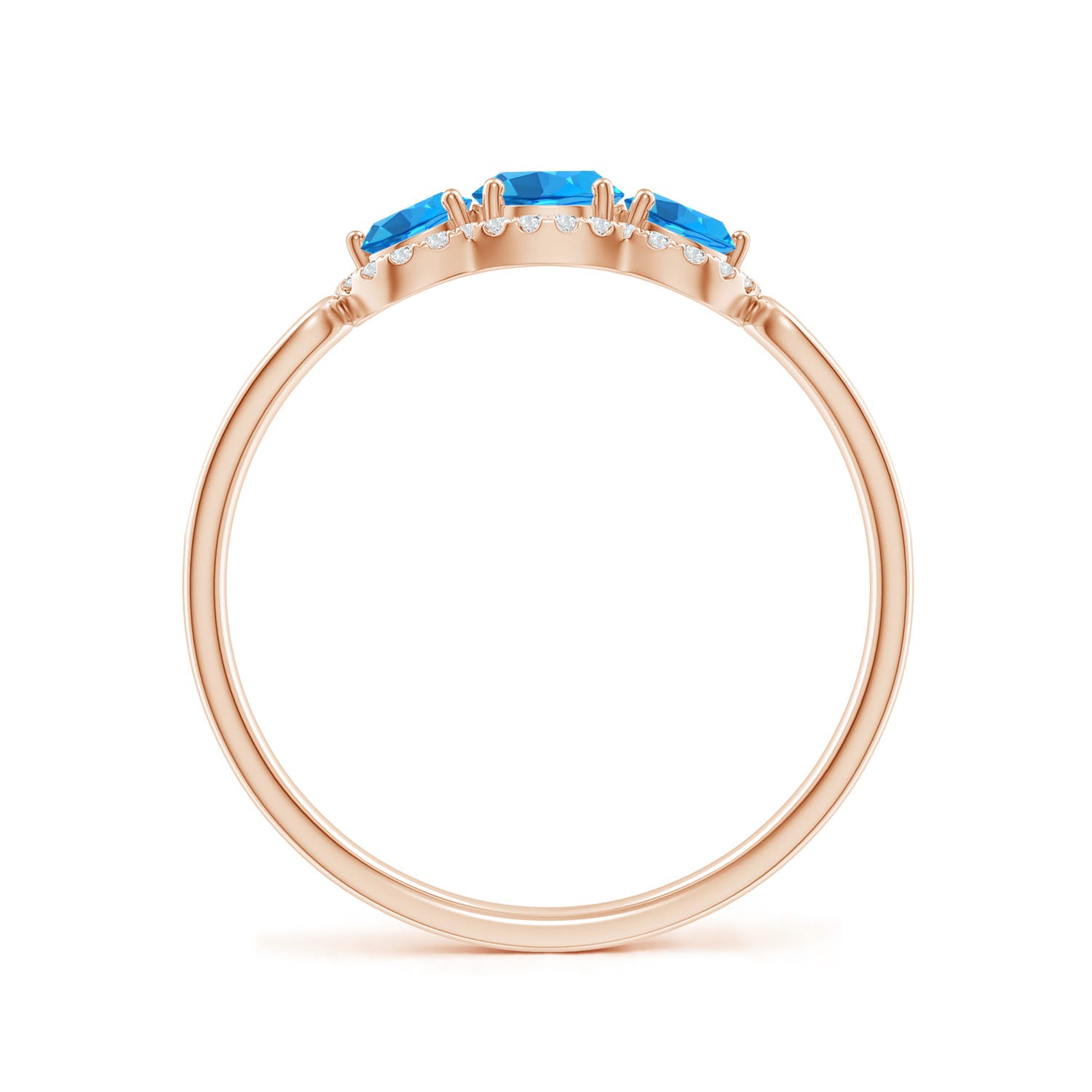 AAAA - Swiss Blue Topaz / 0.9 CT / 14 KT Rose Gold