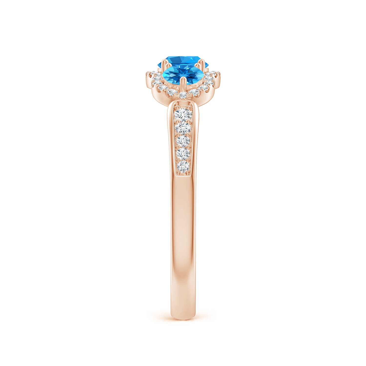 AAAA - Swiss Blue Topaz / 0.9 CT / 14 KT Rose Gold