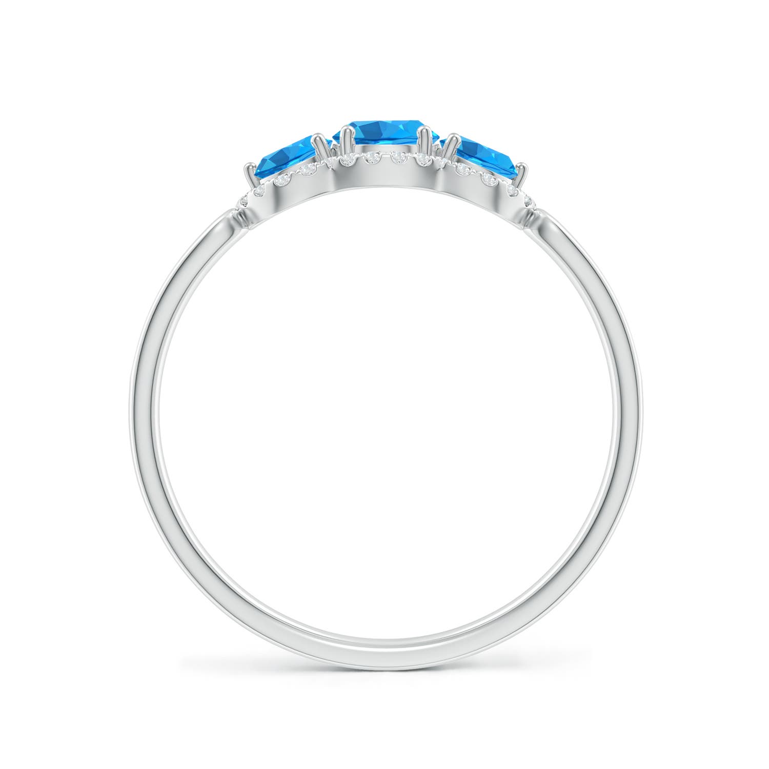 AAAA - Swiss Blue Topaz / 0.9 CT / 14 KT White Gold